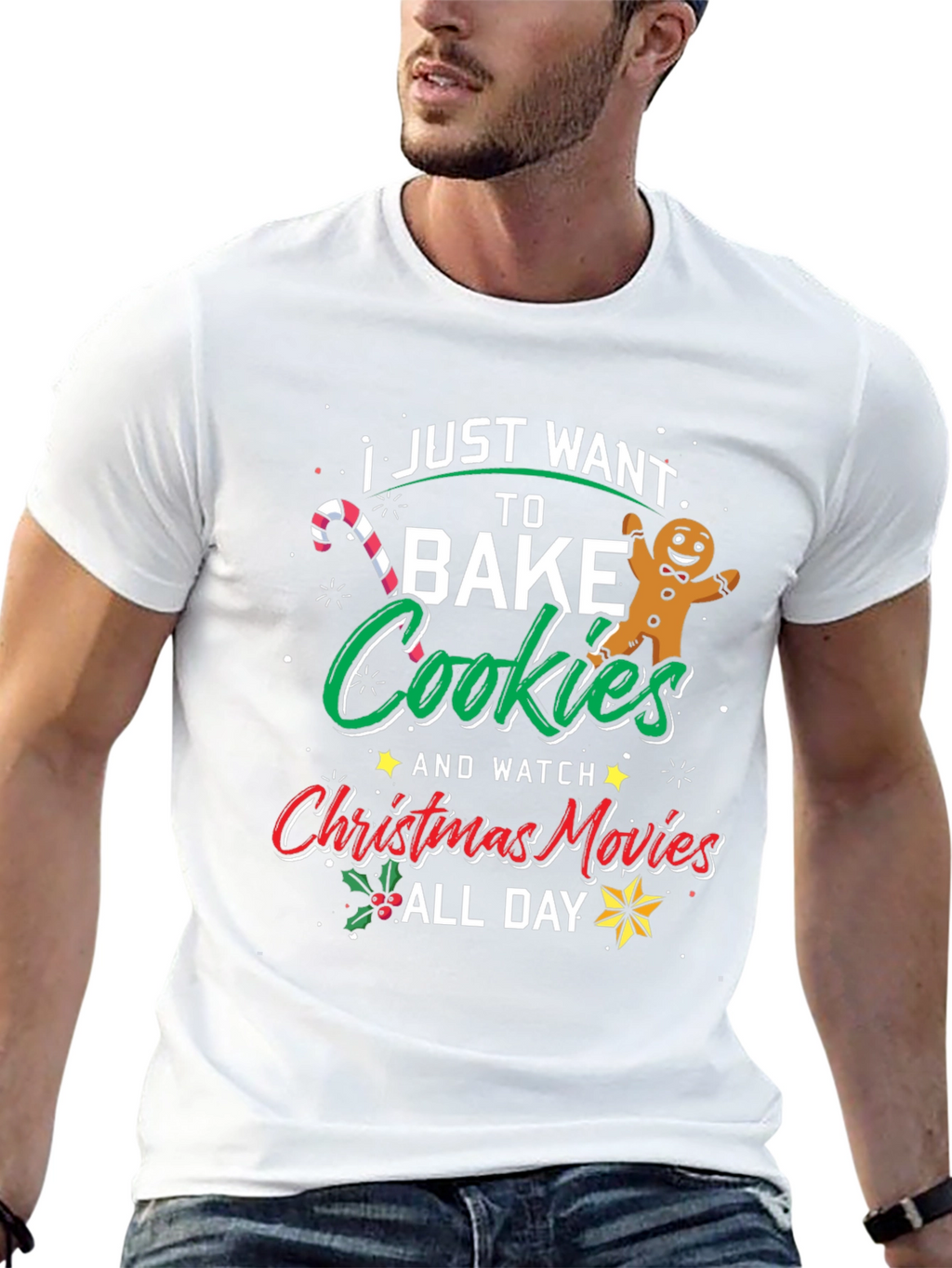 Festive Bake Cookies & Watch Christmas Movies T-Shirt