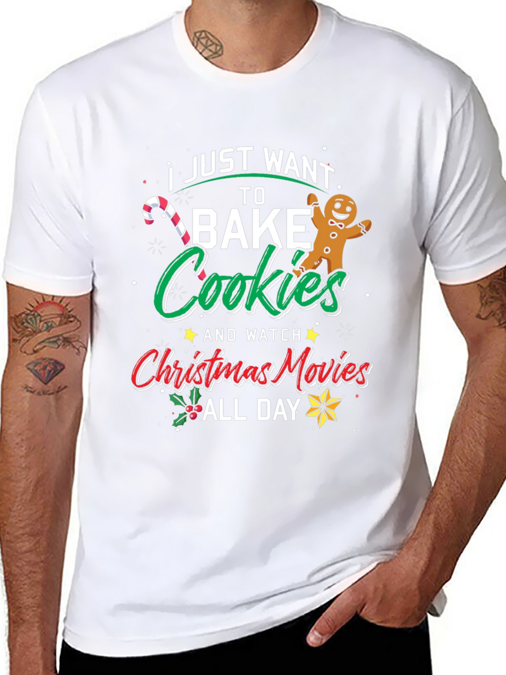Festive Bake Cookies & Watch Christmas Movies T-Shirt