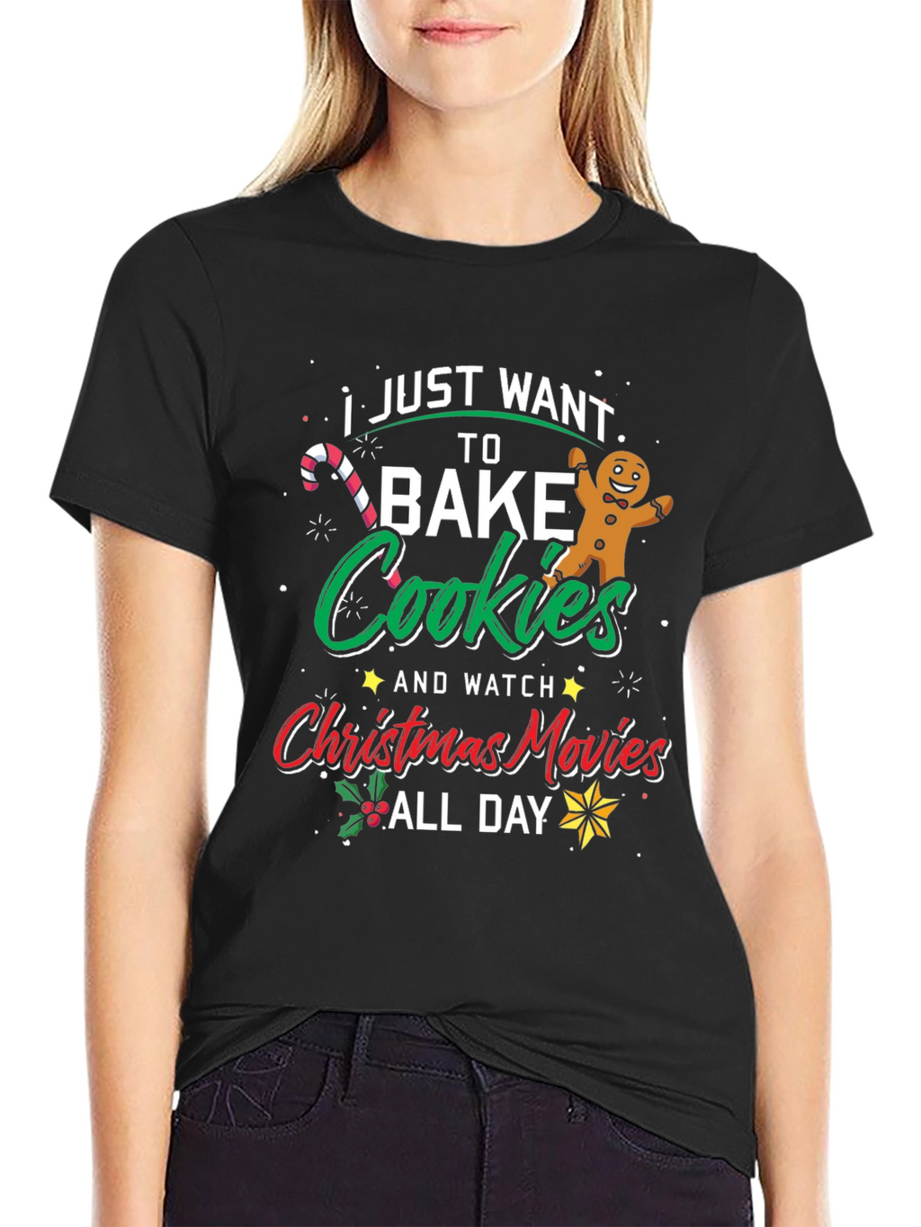 Festive Bake Cookies & Watch Christmas Movies T-Shirt