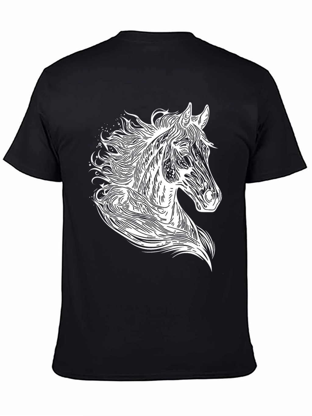 Black T-Shirt with Horse Graphic Tee