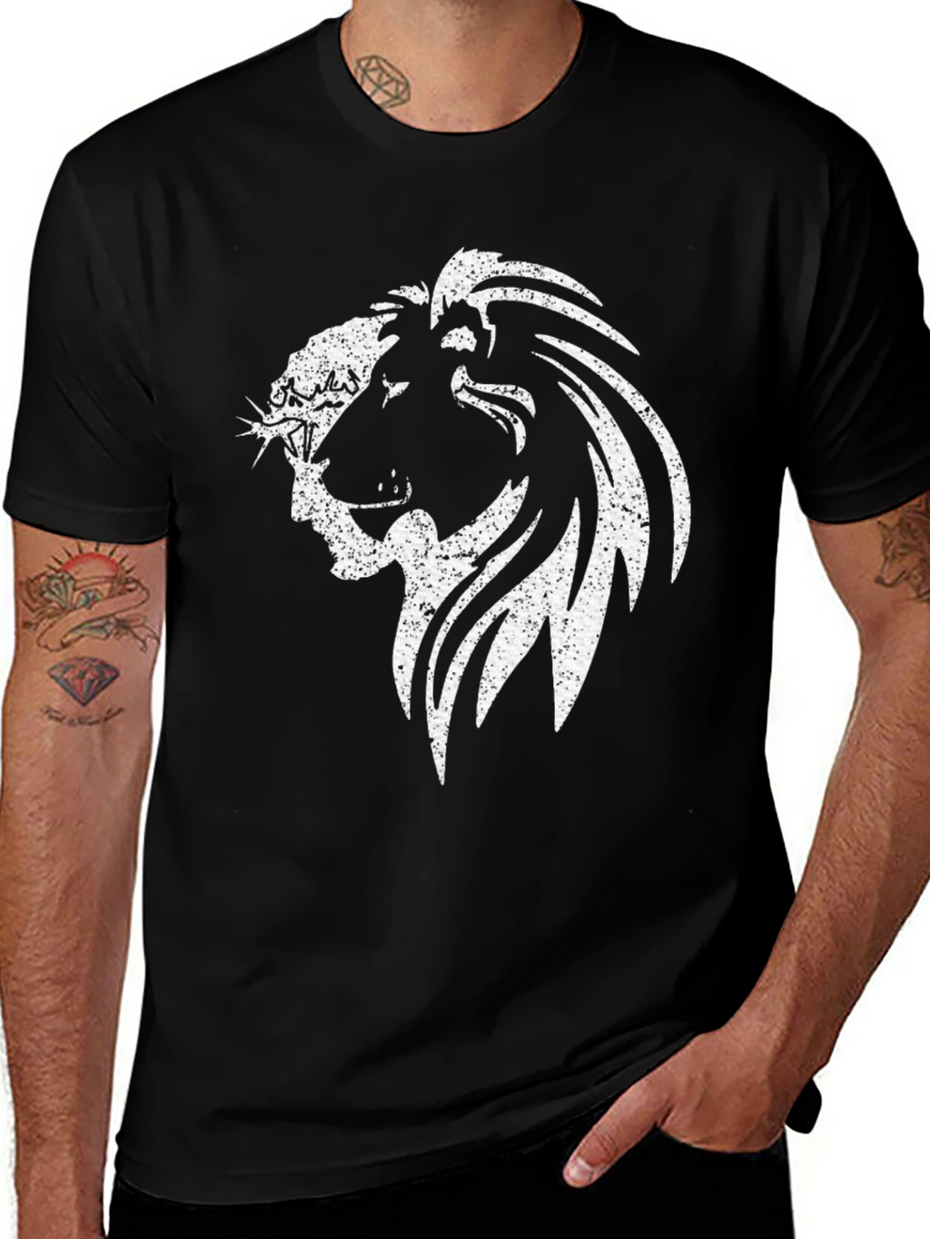 Lion & Lamb Graphic T-Shirt - Black