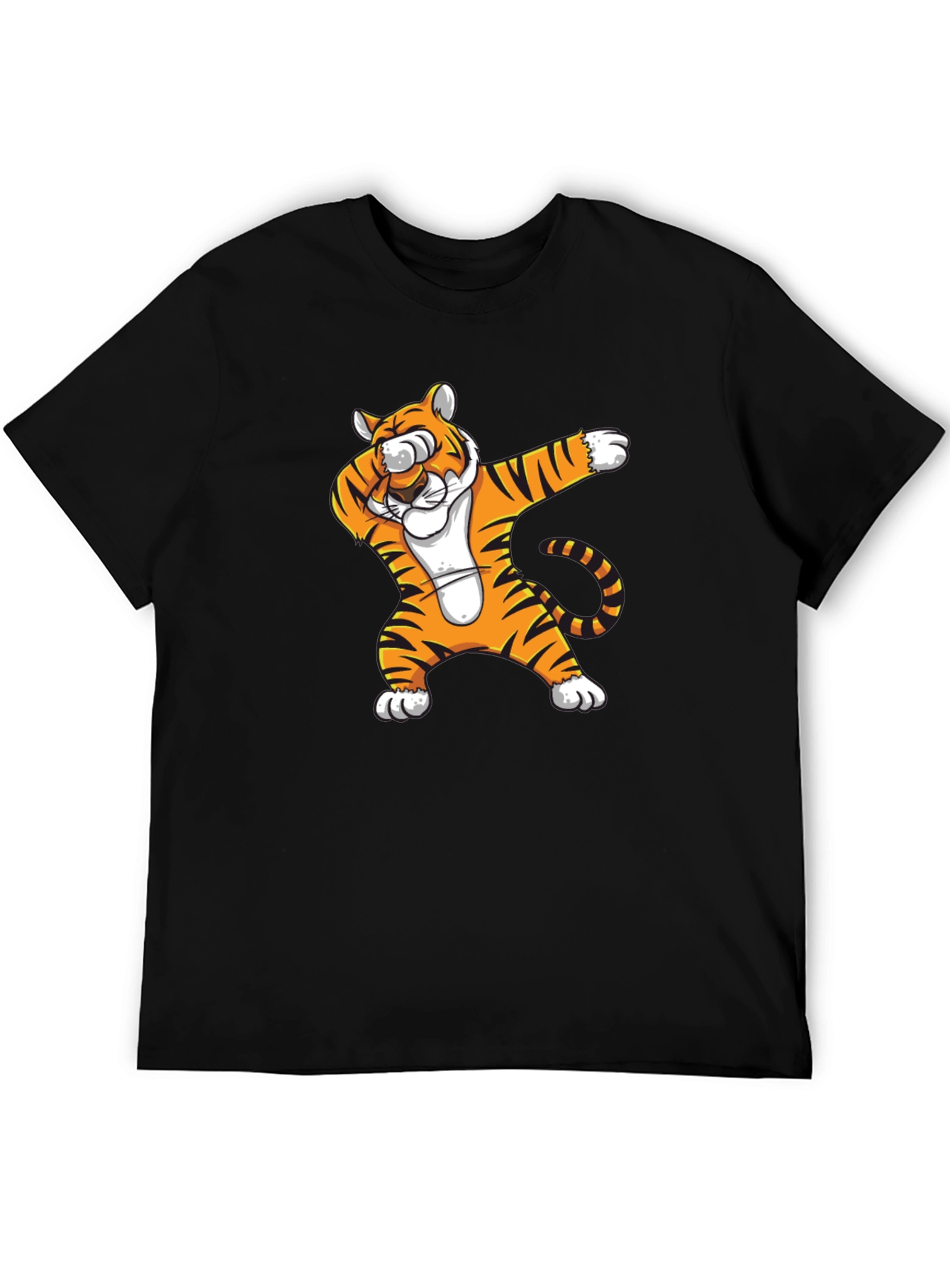 Dabbing Tiger Graphic T-Shirt - Black