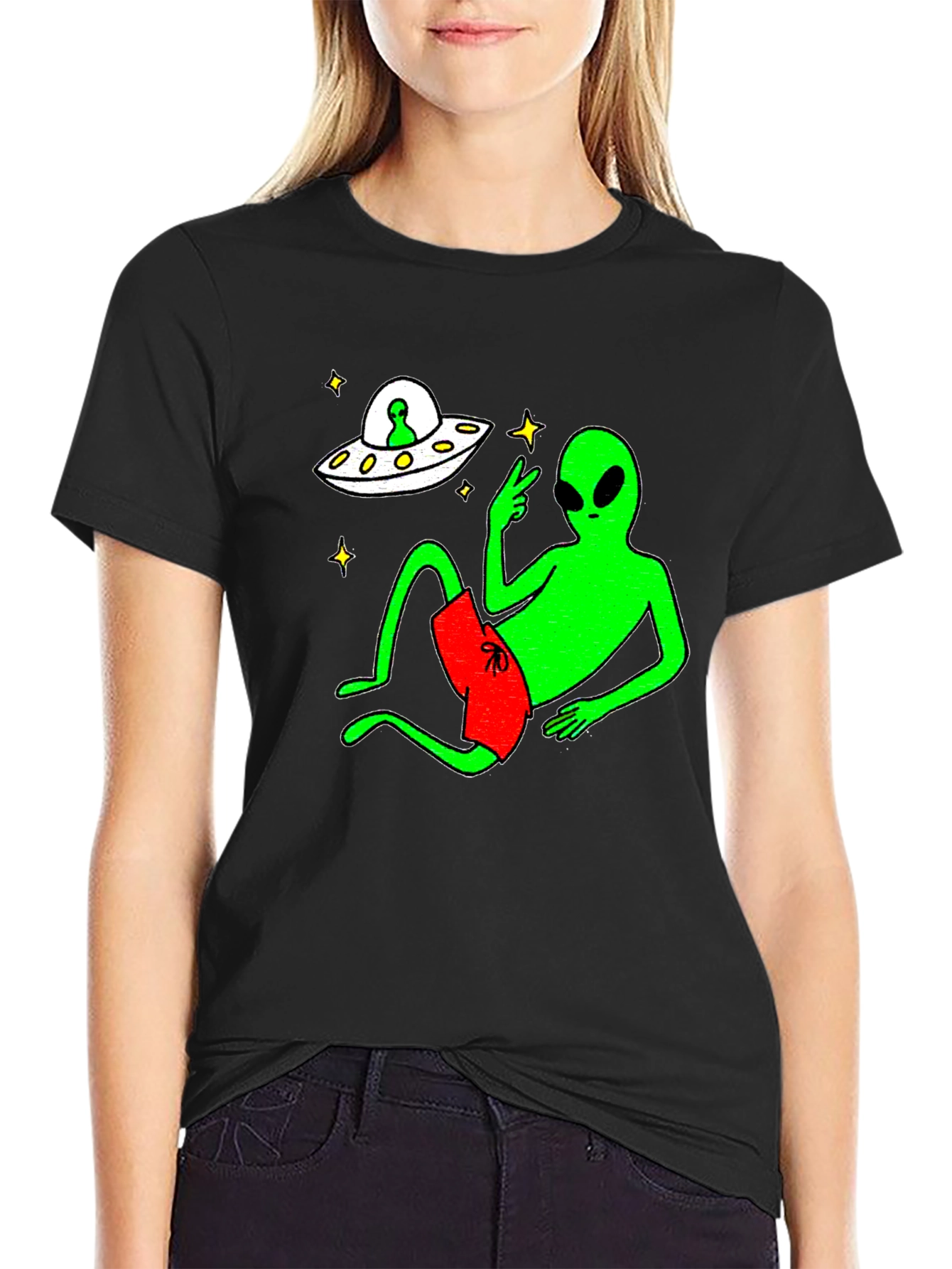 Cool Alien Chill T-Shirt - Black