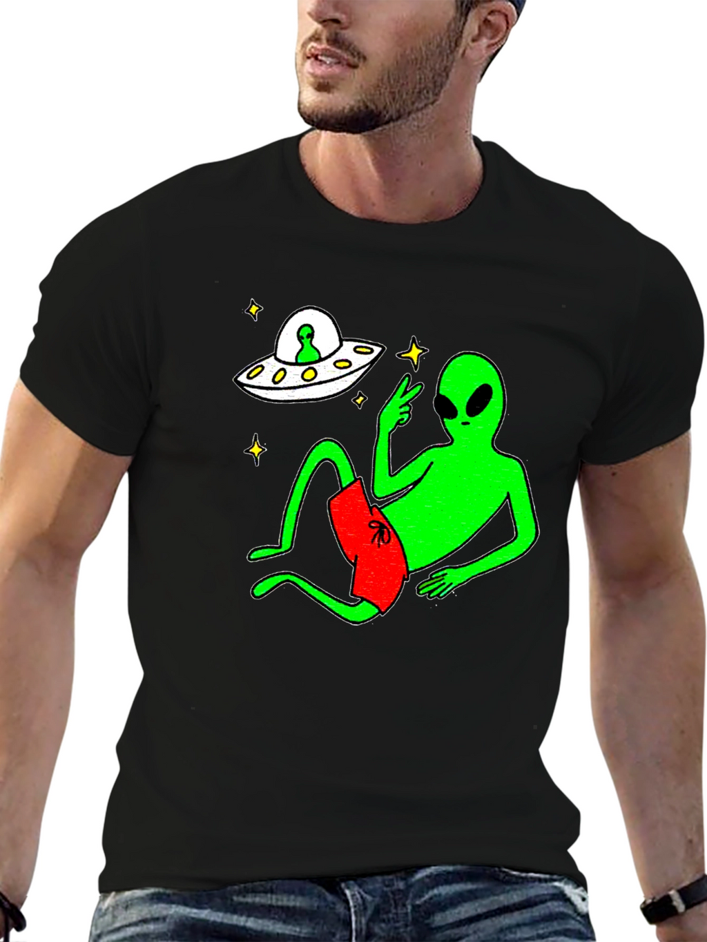 Cool Alien Chill T-Shirt - Black