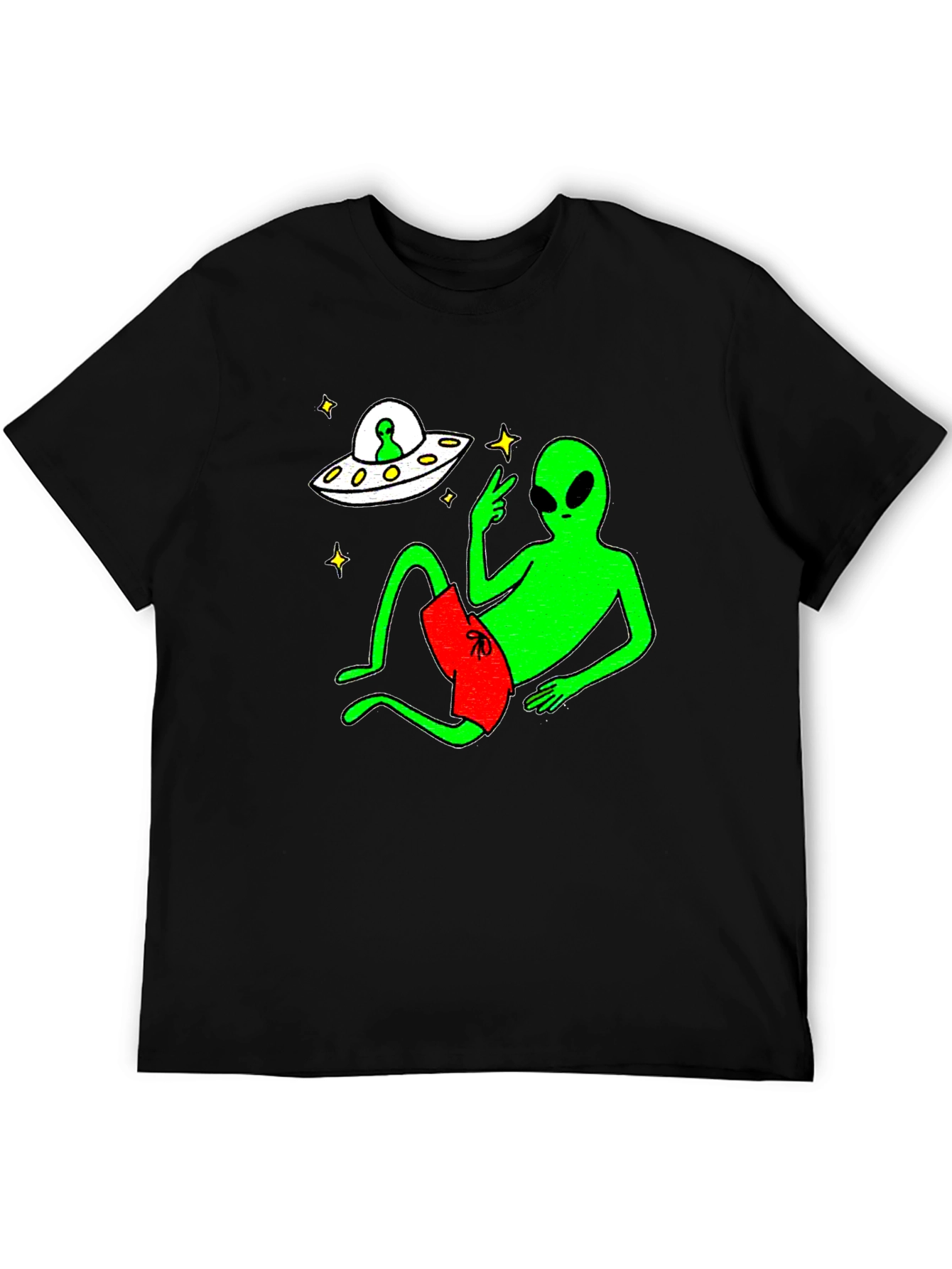 Cool Alien Chill T-Shirt - Black