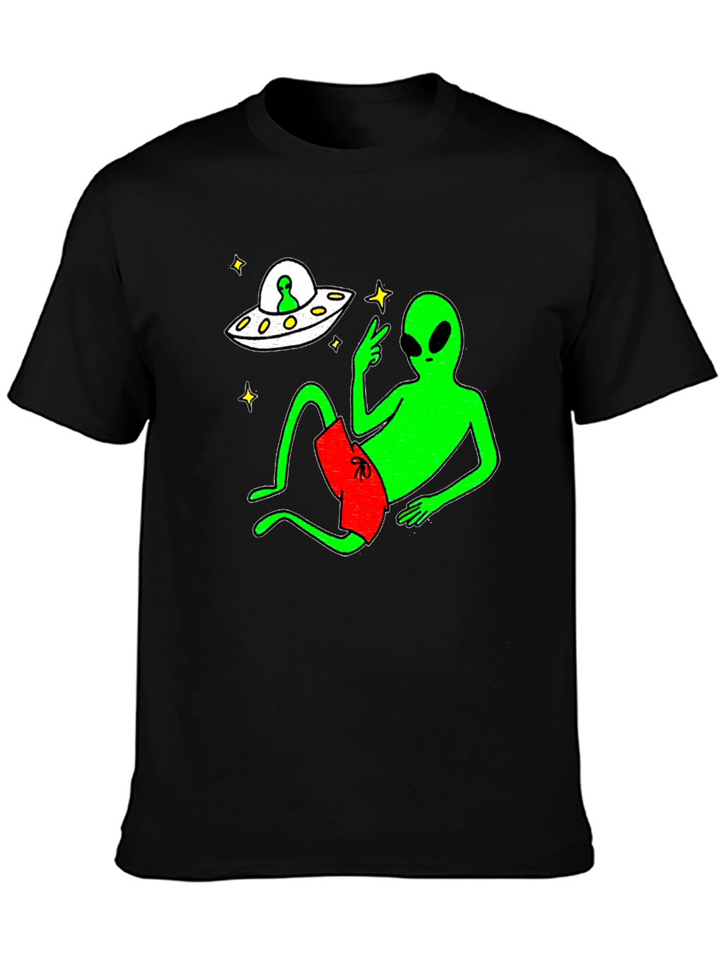 Cool Alien Chill T-Shirt - Black