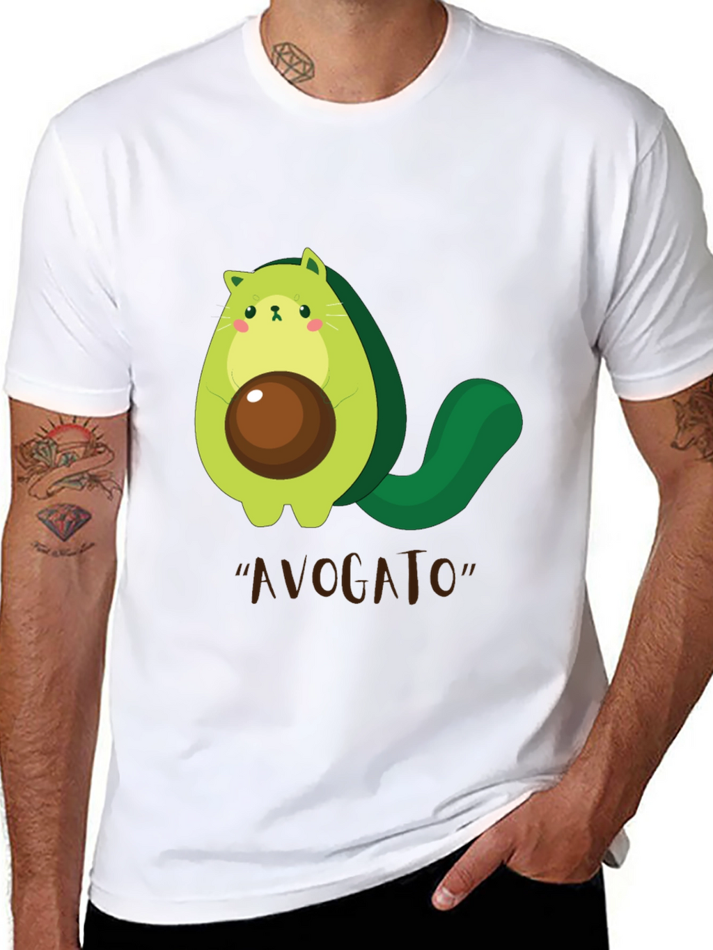 Avogato T-Shirt - Cute Avocado Cat Graphic Tee