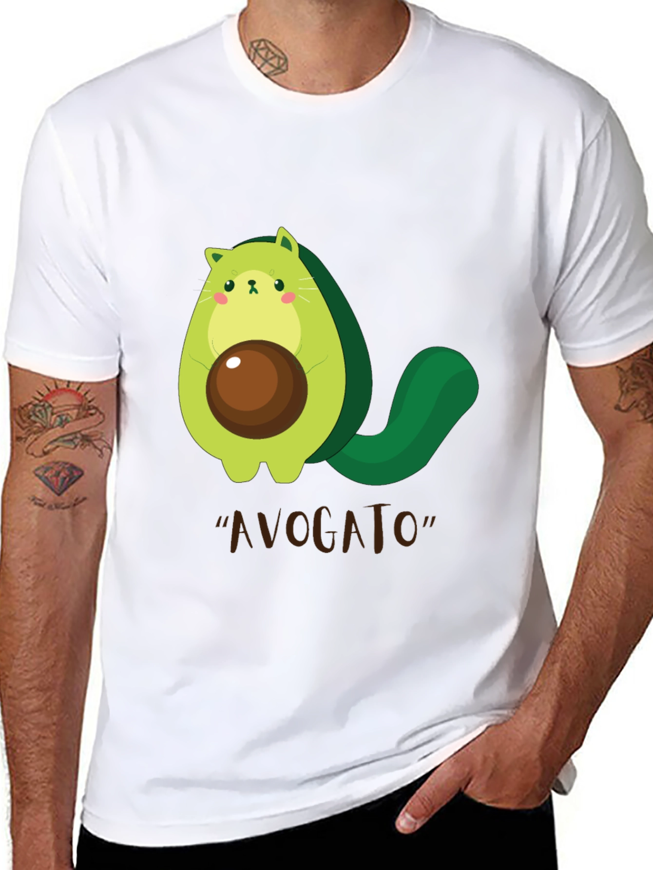 Avogato T-Shirt - Cute Avocado Cat Graphic Tee