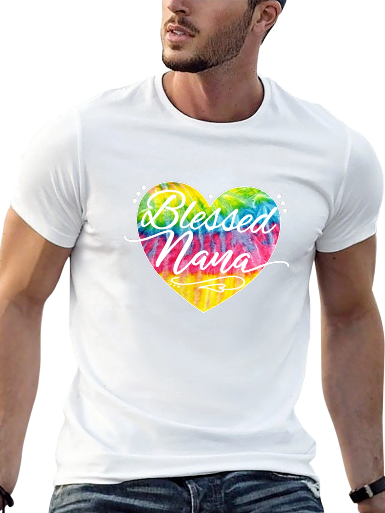 Blessed Nana Tie Dye Heart T-Shirt