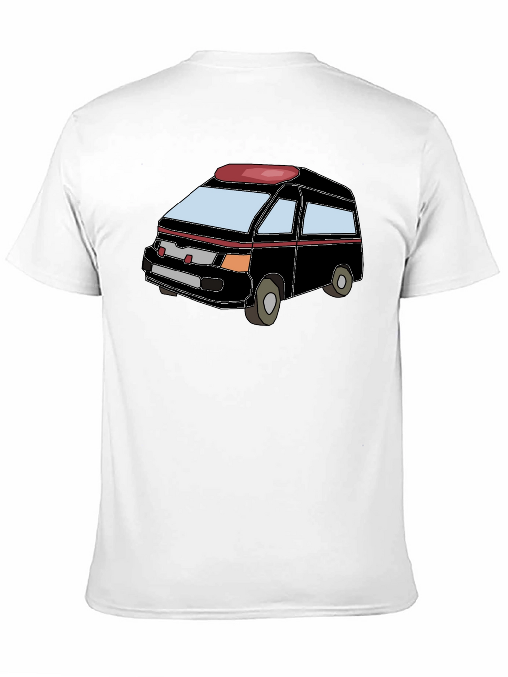 Cartoon Van Graphic Tee - Black Cotton Comfort