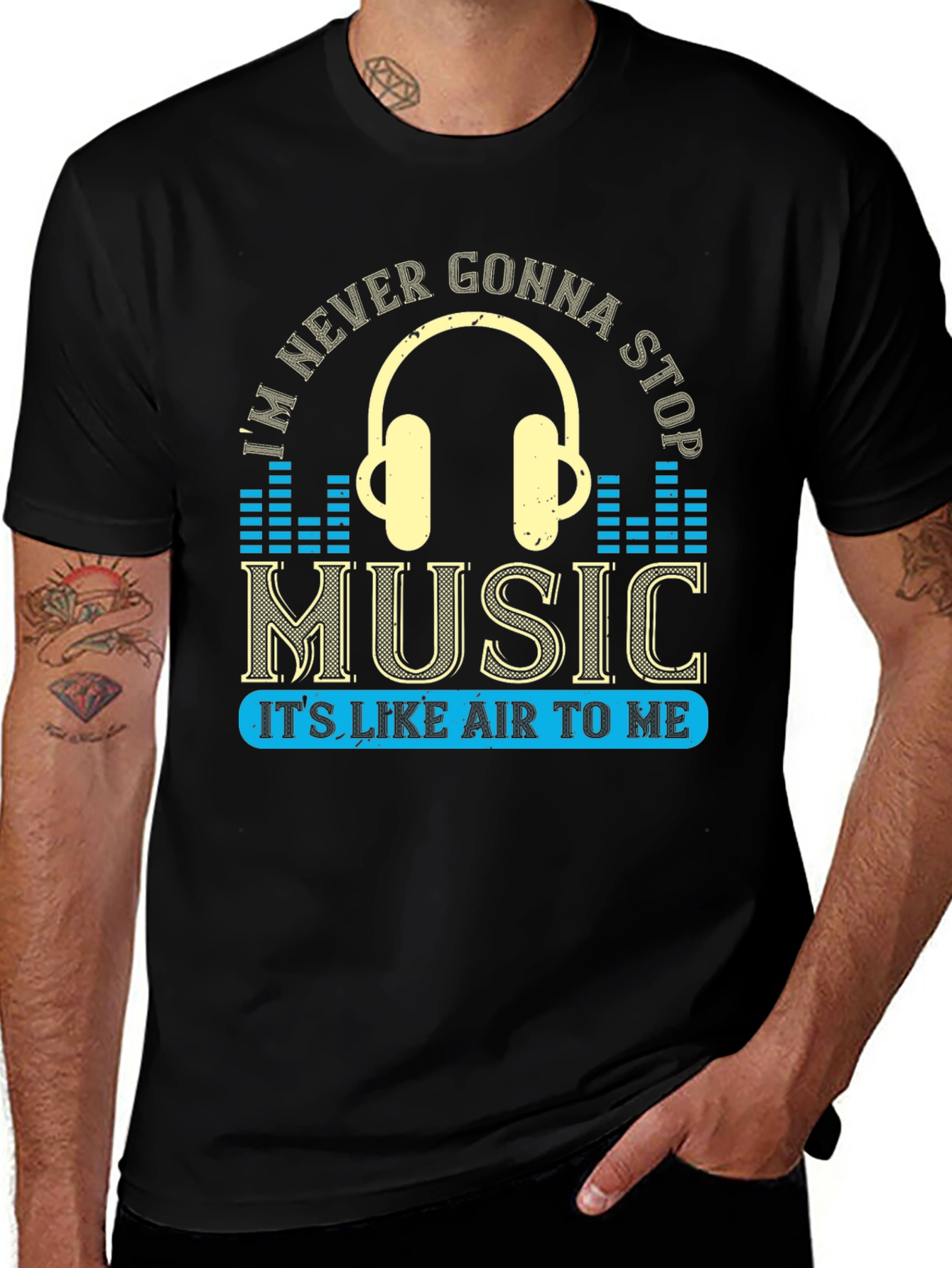 Music Lover Graphic Tee - Never Gonna Stop!