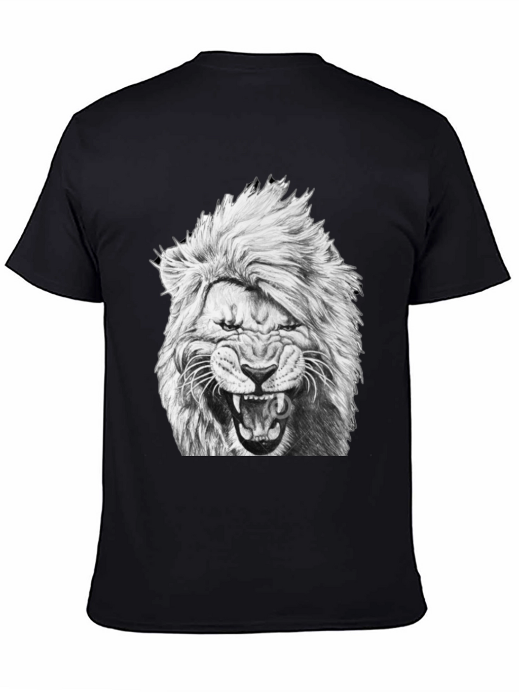 Lion Graphic Print Black T-Shirt