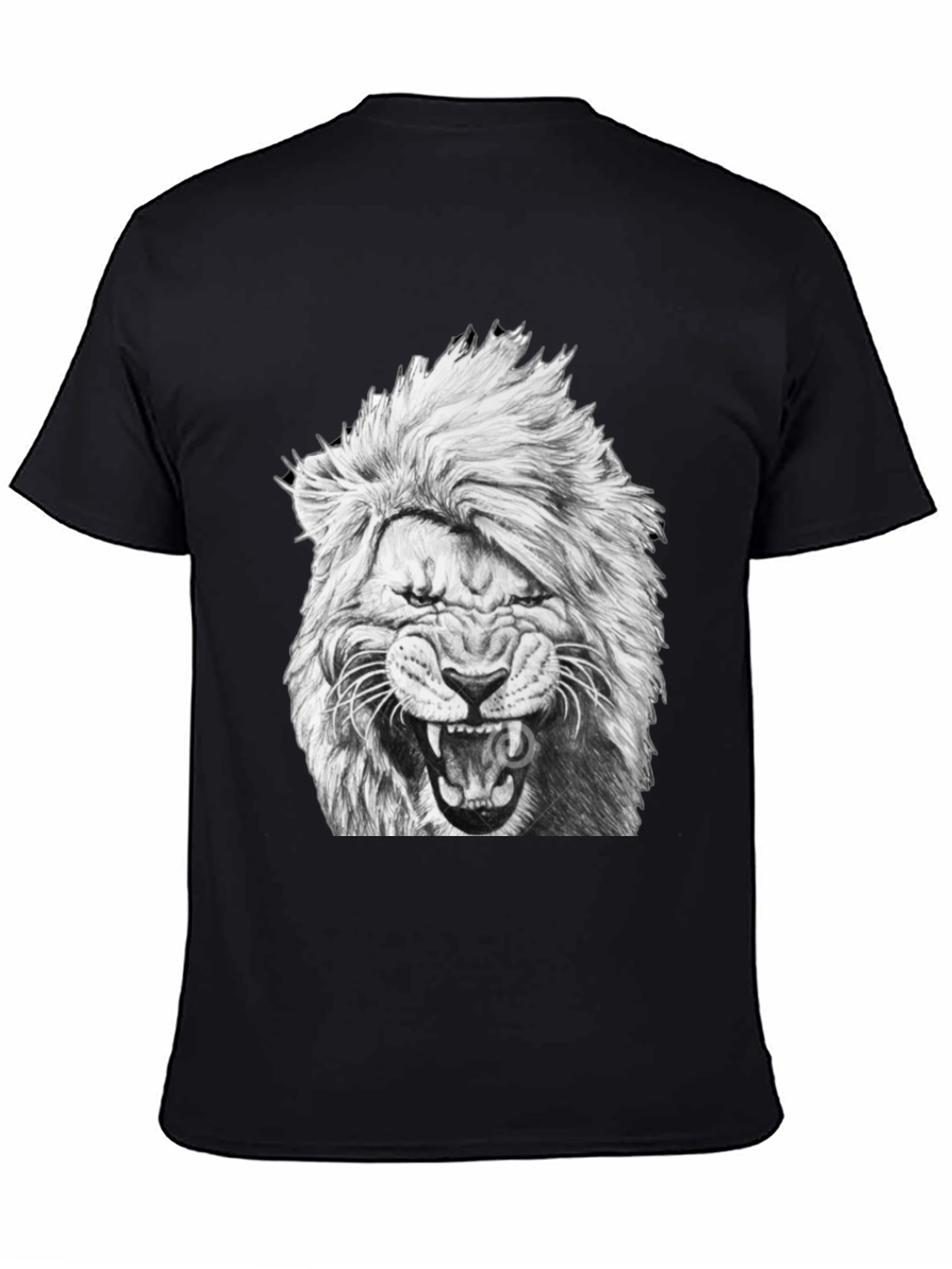 Lion Graphic Print Black T-Shirt