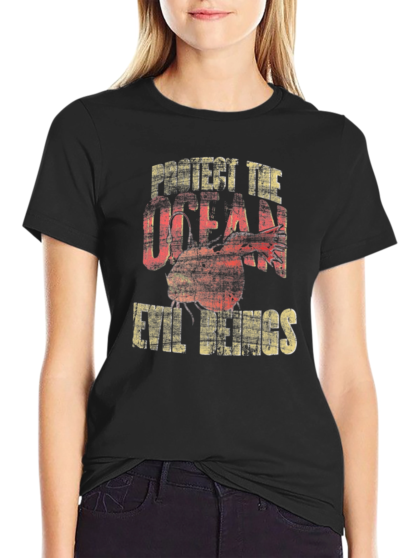Protect the Ocean Evil Beings Graphic T-Shirt