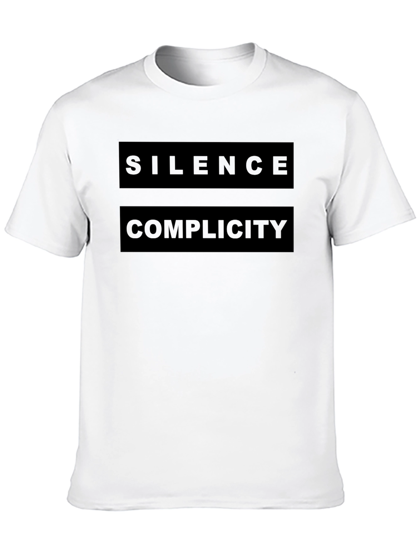 Silence Complicity Graphic Tee - Bold Statement Shirt