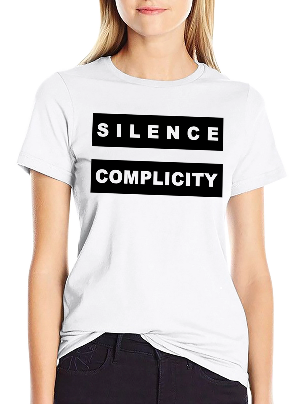 Silence Complicity Graphic Tee - Bold Statement Shirt