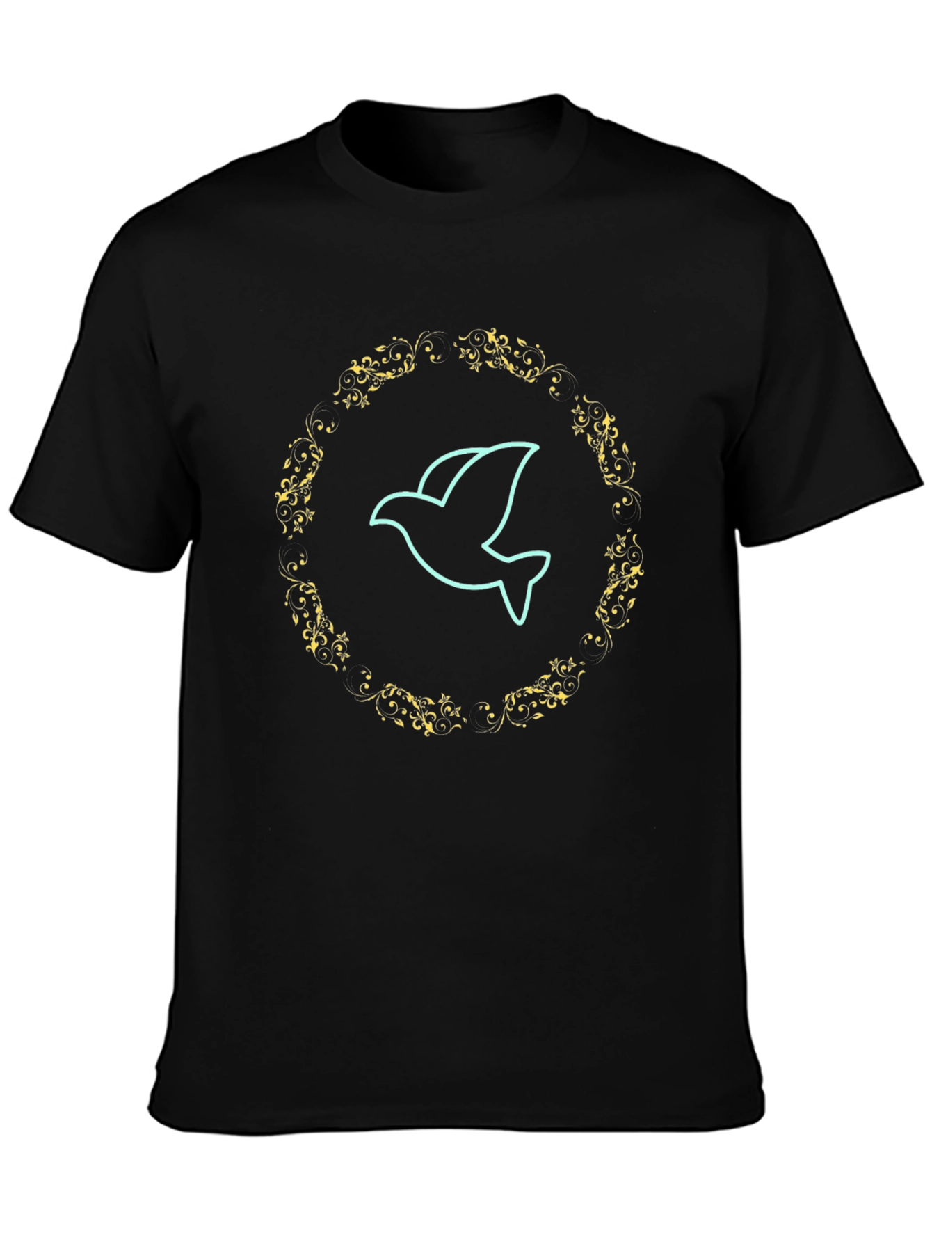 Dove Graphic Print Mens Black T-Shirt