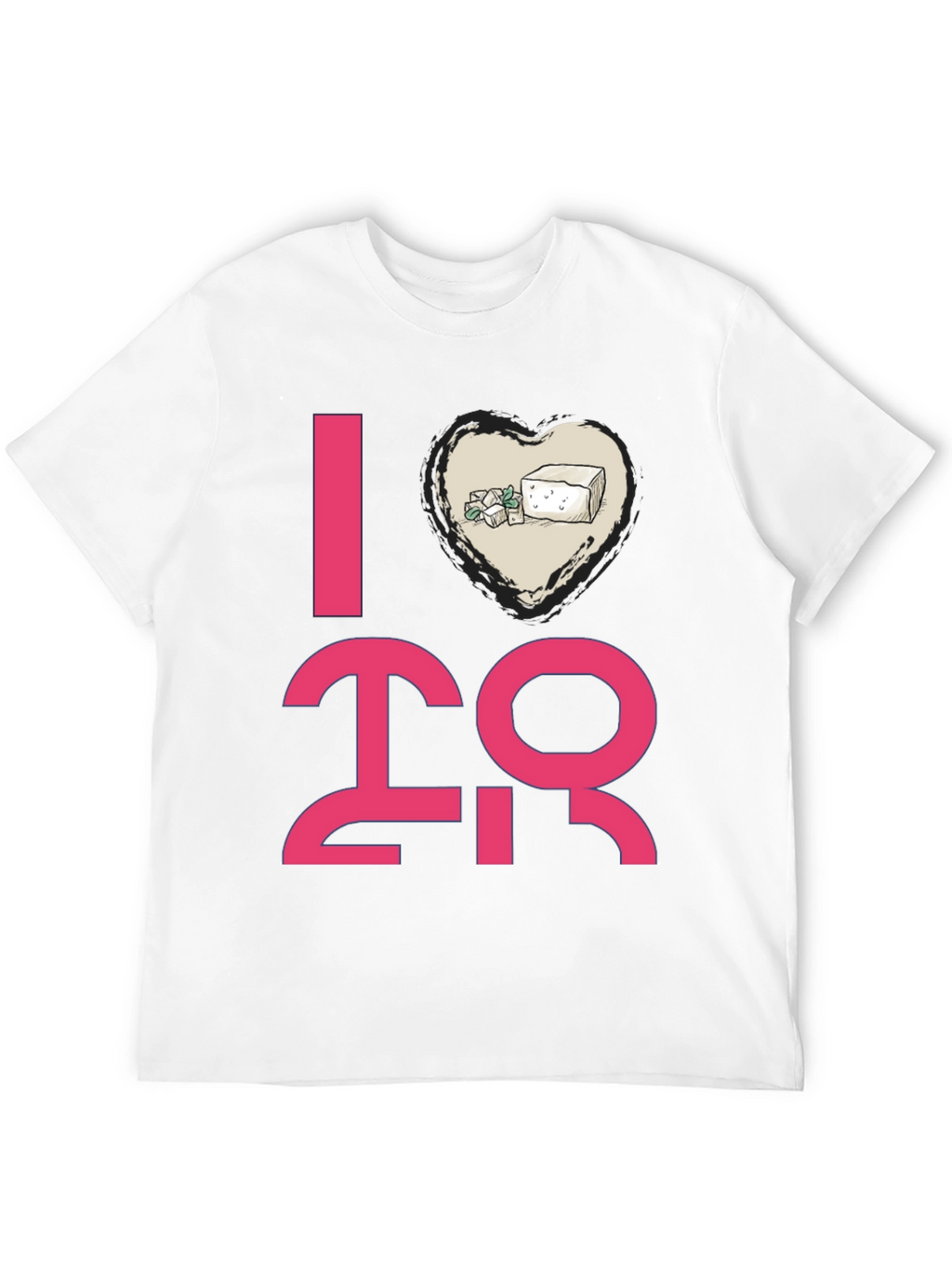 I Heart Tofu Graphic Tee - Black Casual T-Shirt