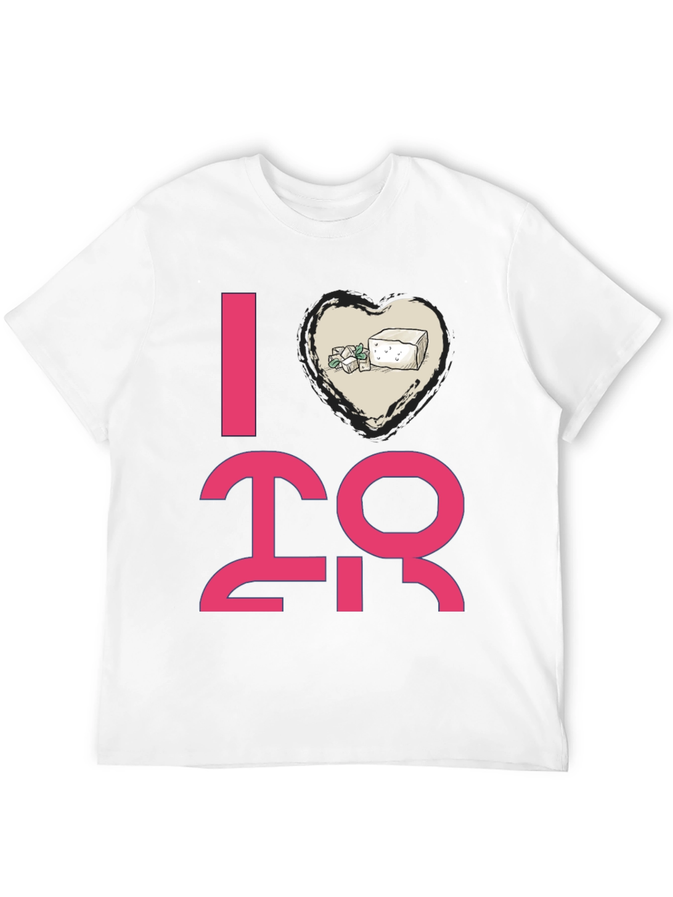 I Heart Tofu Graphic Tee - Black Casual T-Shirt