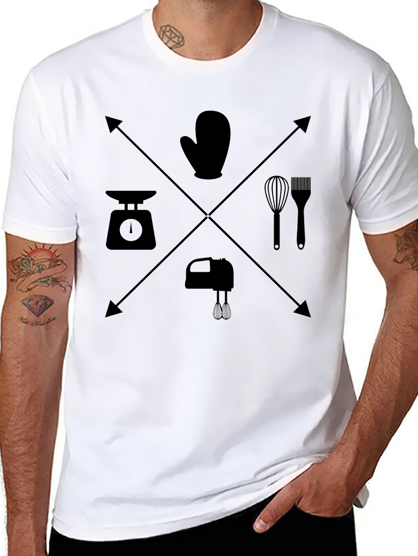 Chef Tools Graphic T-Shirt - Black Cotton Cooking Shirt