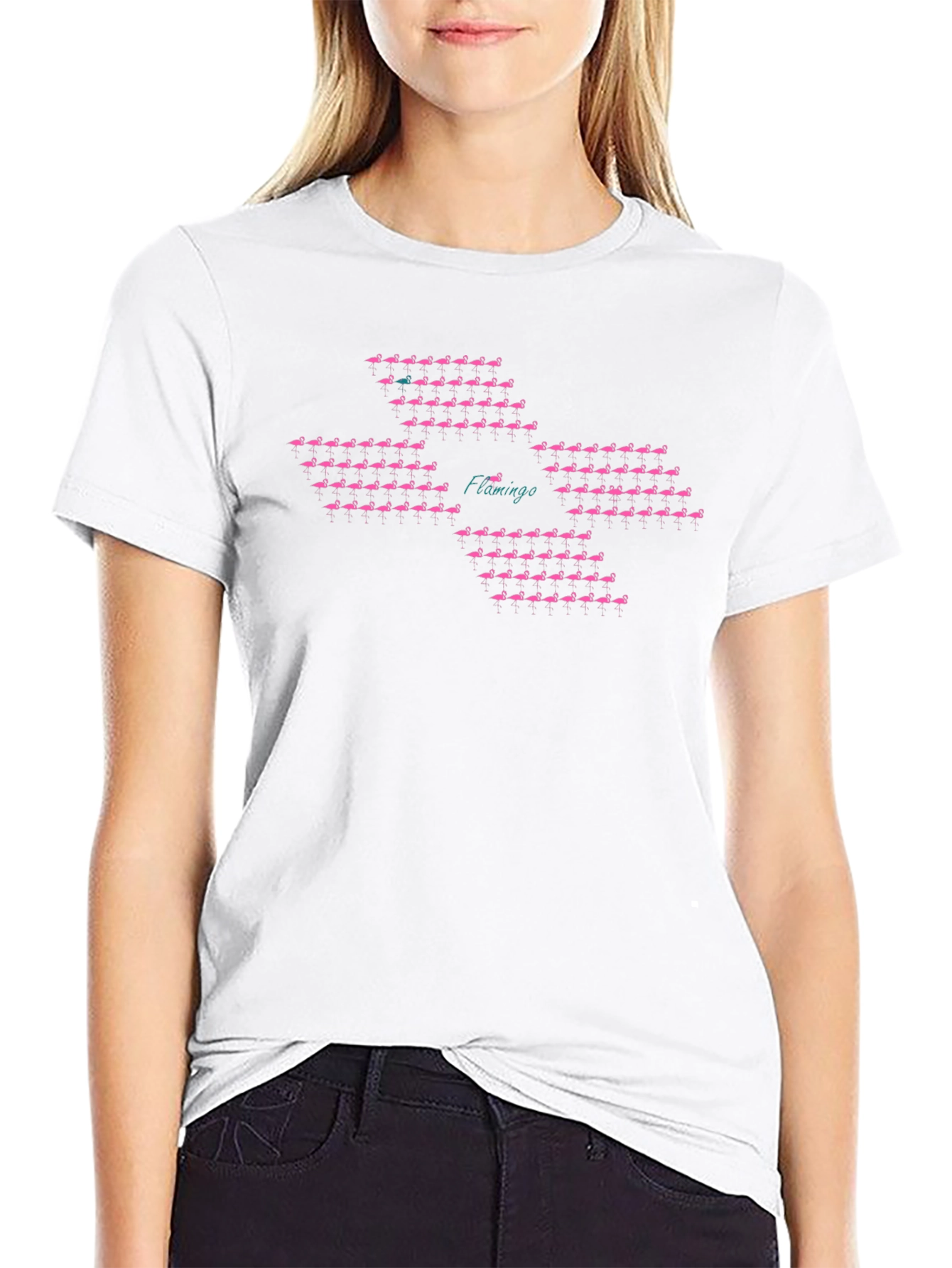 Flamingo Pattern T-Shirt - Unique Bird Design