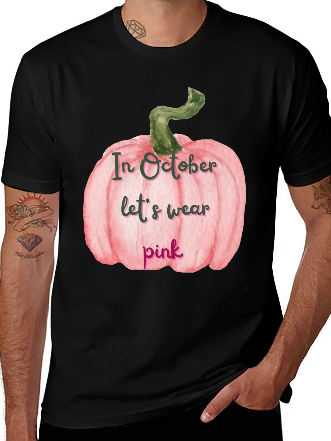 Pink Pumpkin Breast Cancer Awareness T-Shirt