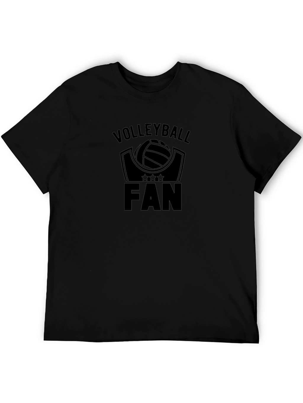 Volleyball Fan Black Graphic T-Shirt