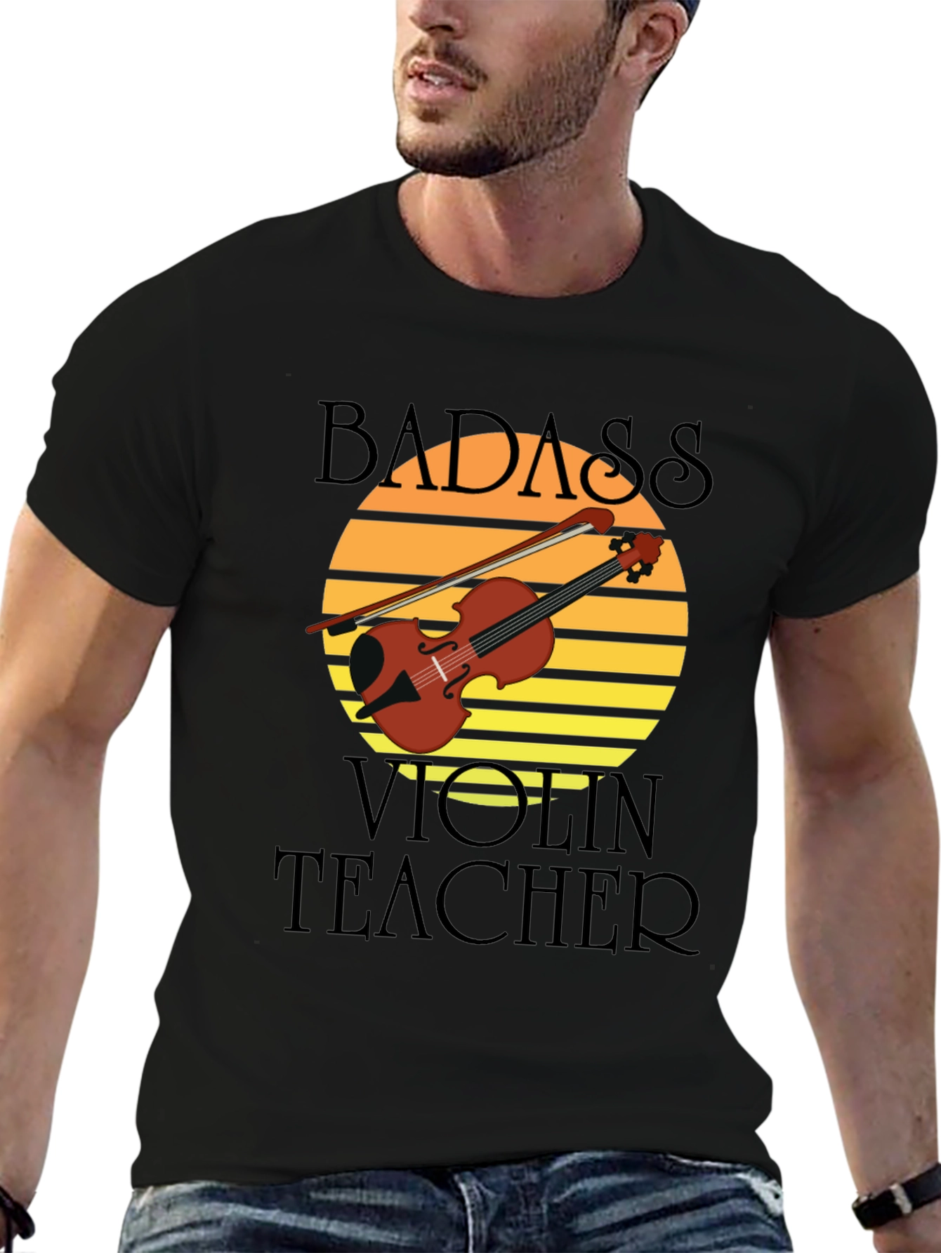 Badass Violin Teacher Graphic T-Shirt