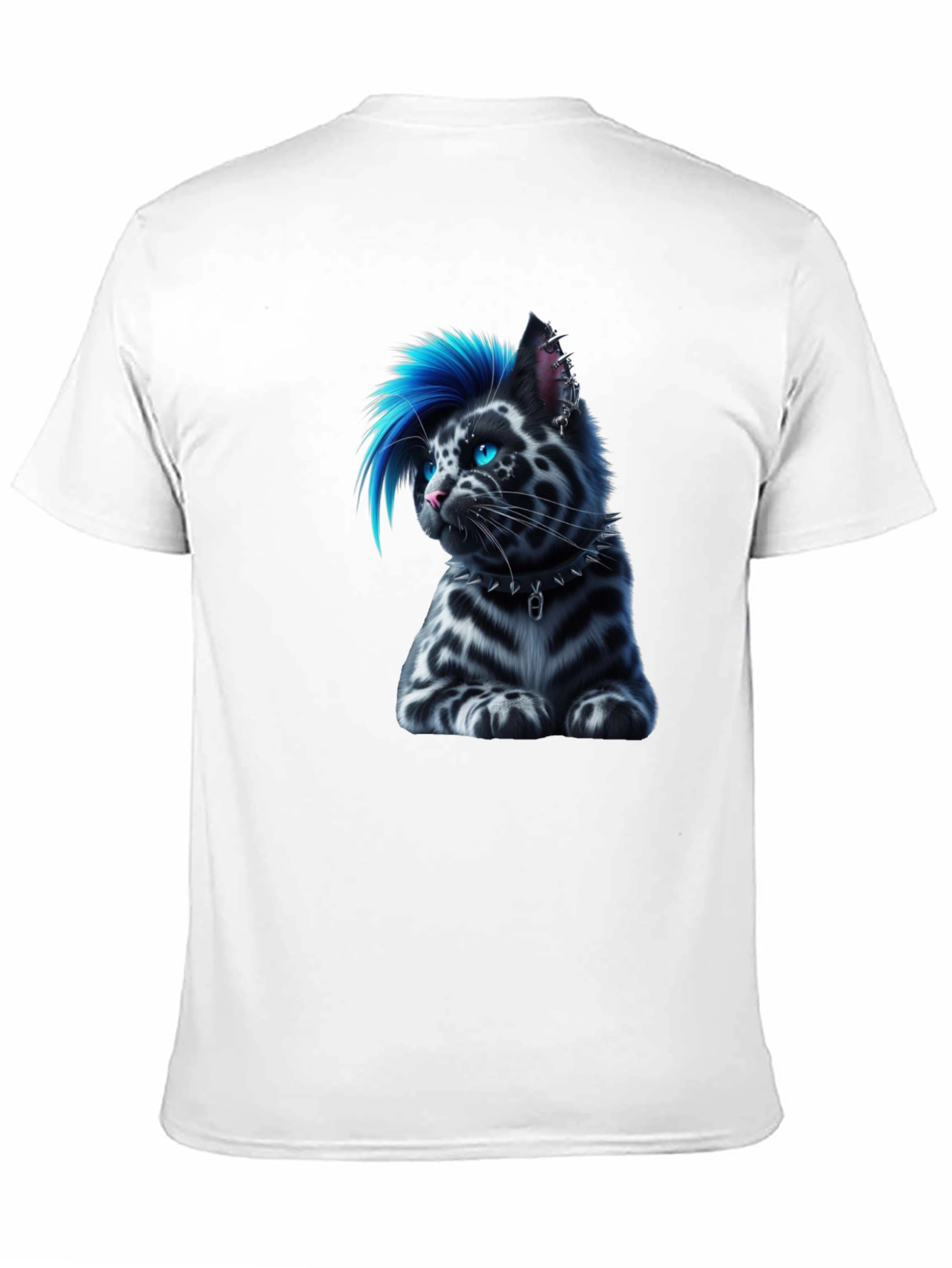 Punk Cat T-Shirt - Cool Blue Mohawk