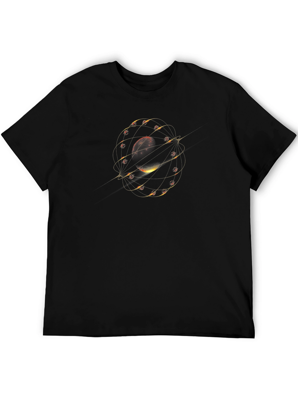 Cosmic Orbit Graphic Tee - Black Unisex T-Shirt