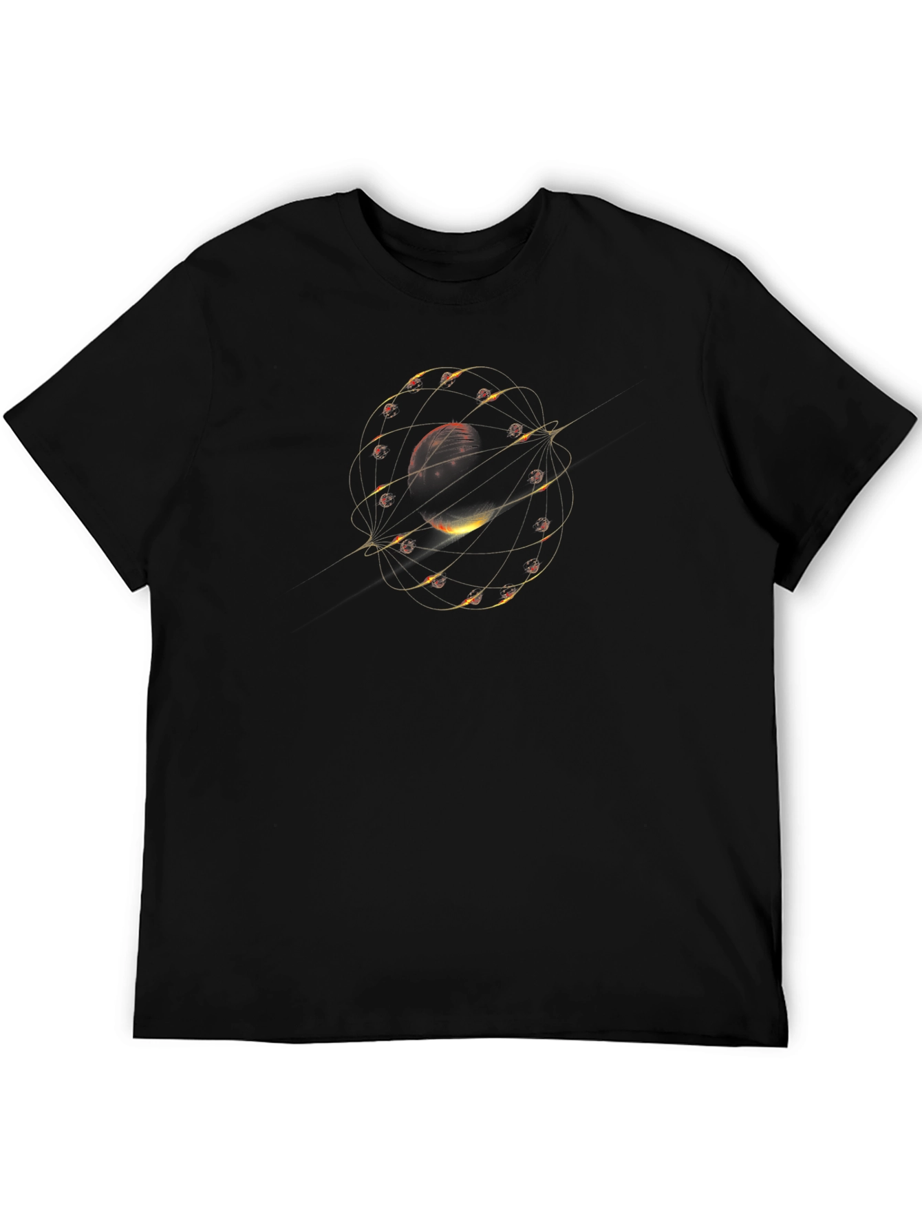 Cosmic Orbit Graphic Tee - Black Unisex T-Shirt