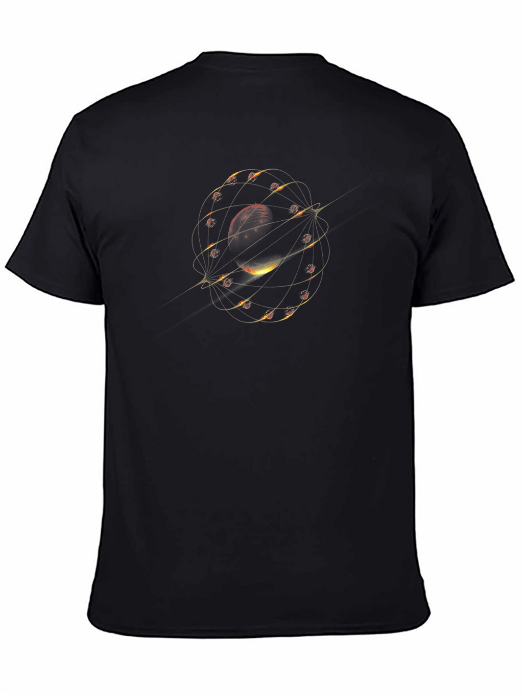 Cosmic Orbit Graphic Tee - Black Unisex T-Shirt