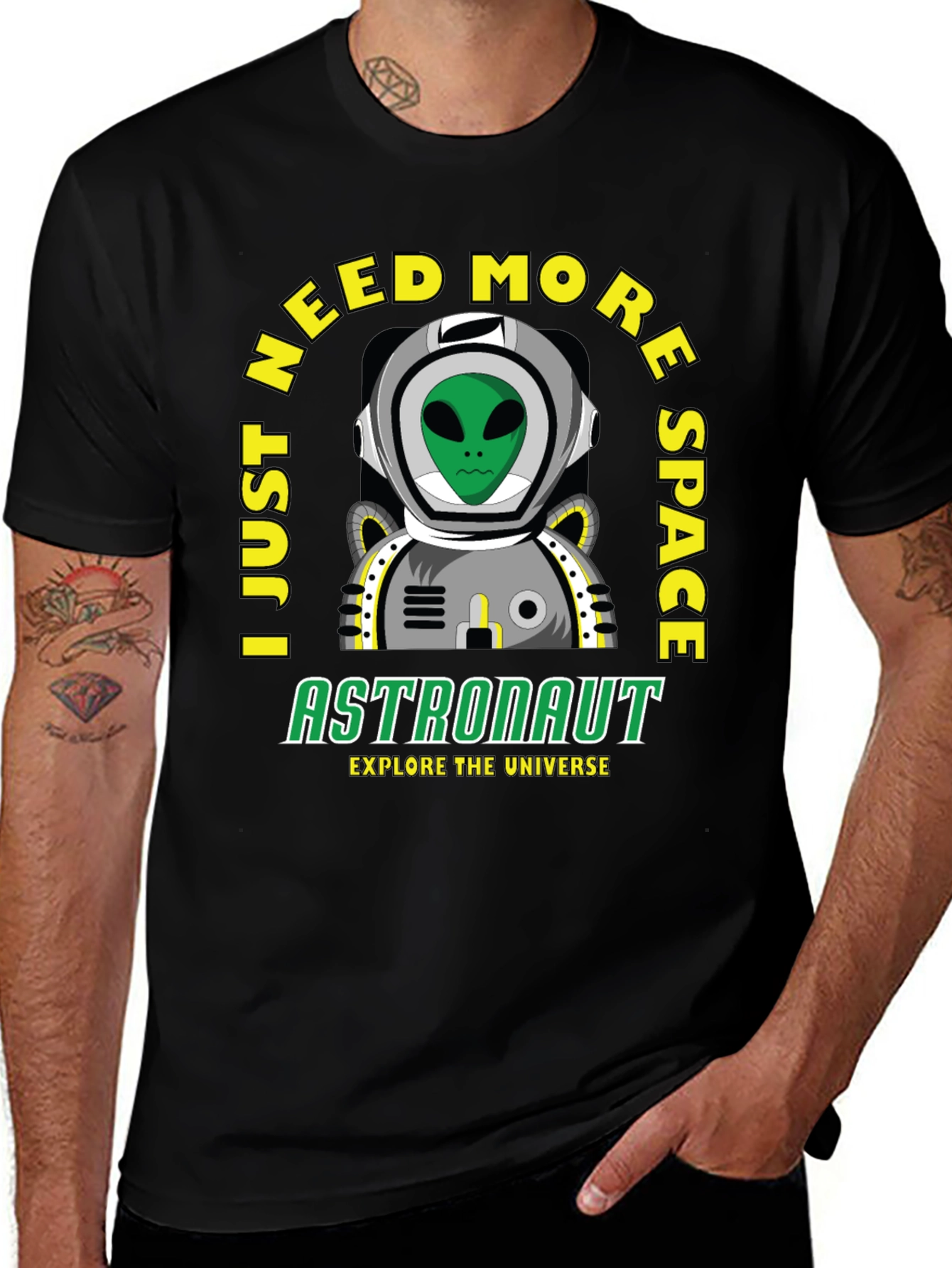 I Just Need More Space Alien Astronaut Graphic Tee