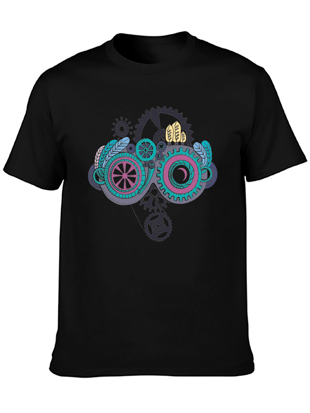 Steampunk Goggles Graphic Black T-Shirt
