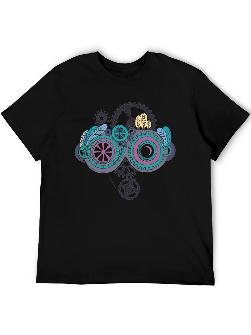 Steampunk Goggles Graphic Black T-Shirt
