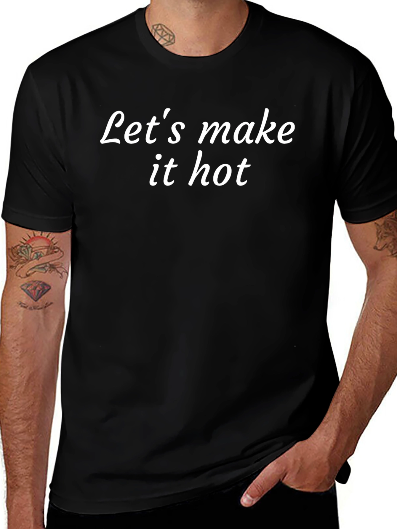 Lets Make It Hot Graphic Tee - Stylish Black T-Shirt