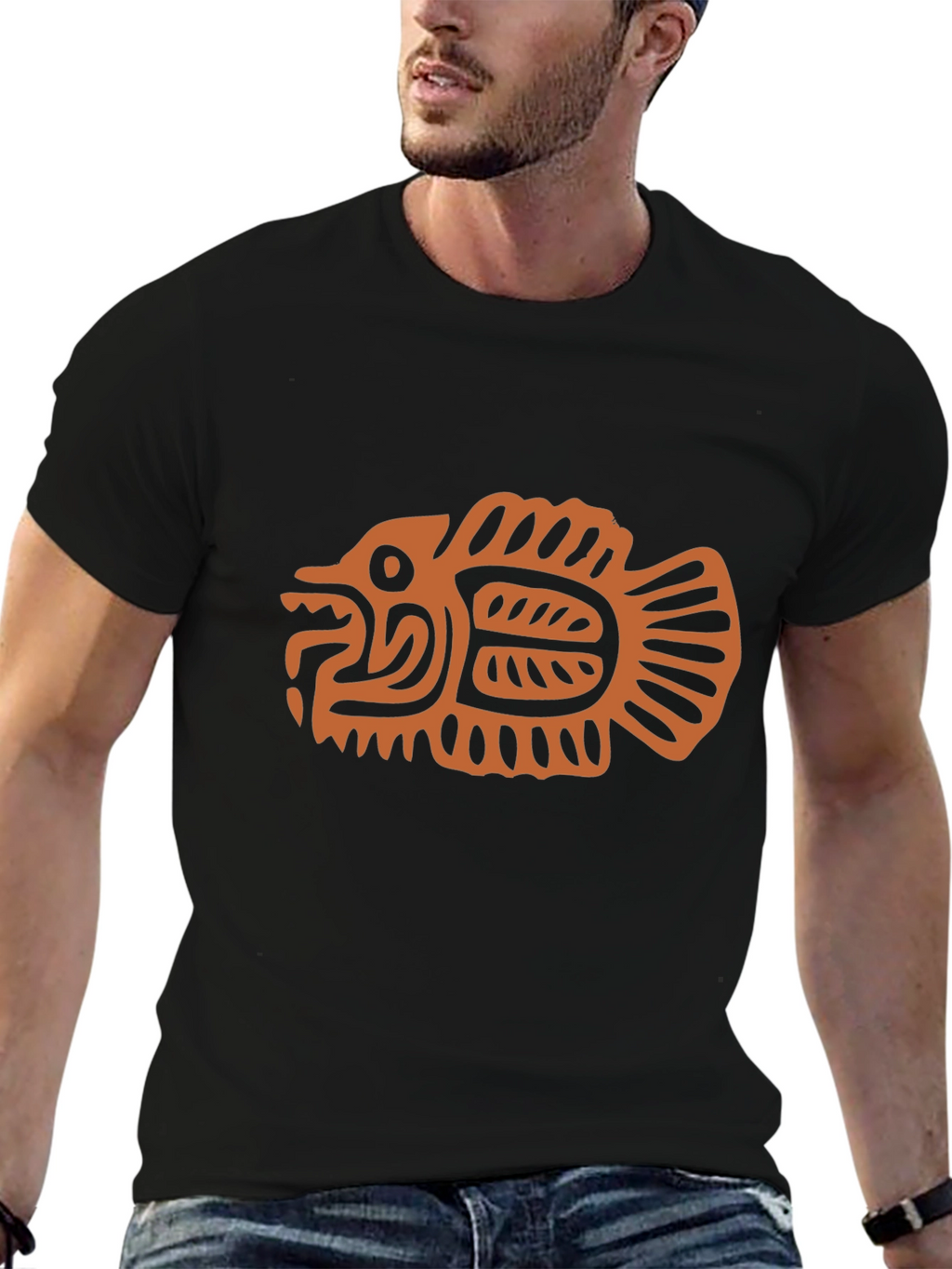 Tribal Fish Graphic Tee - Cool & Unique Design