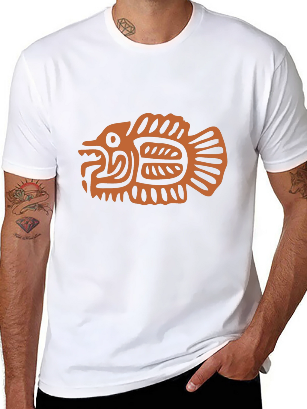 Tribal Fish Graphic Tee - Cool & Unique Design