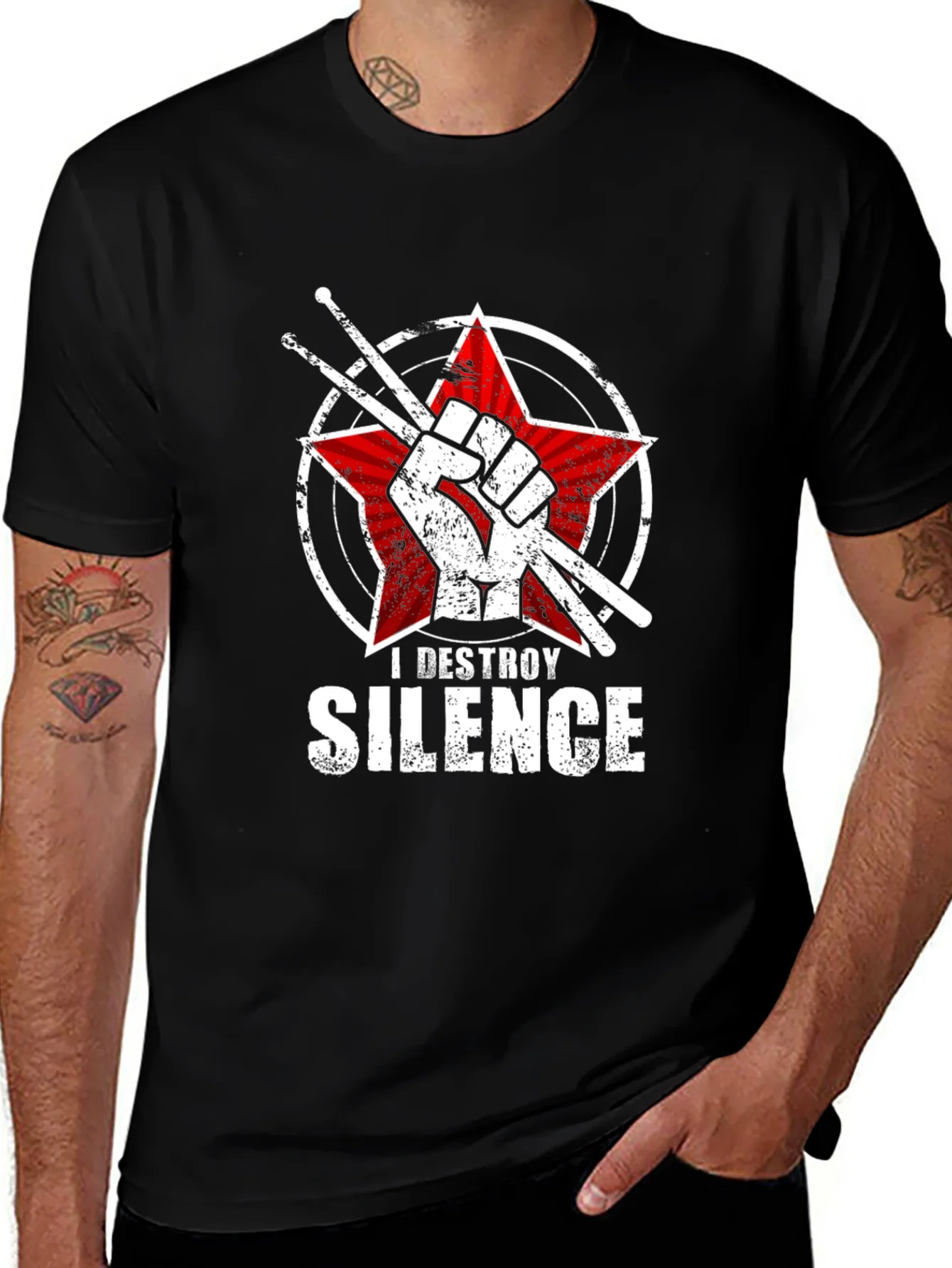 I Destroy Silence Drummer T-Shirt