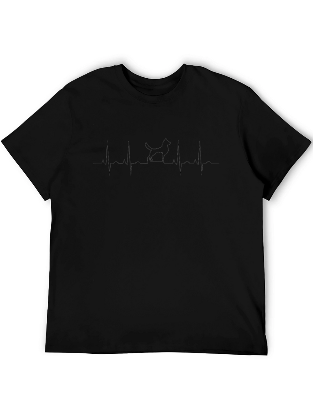 Dog Heartbeat T-Shirt - Mens Black Tee