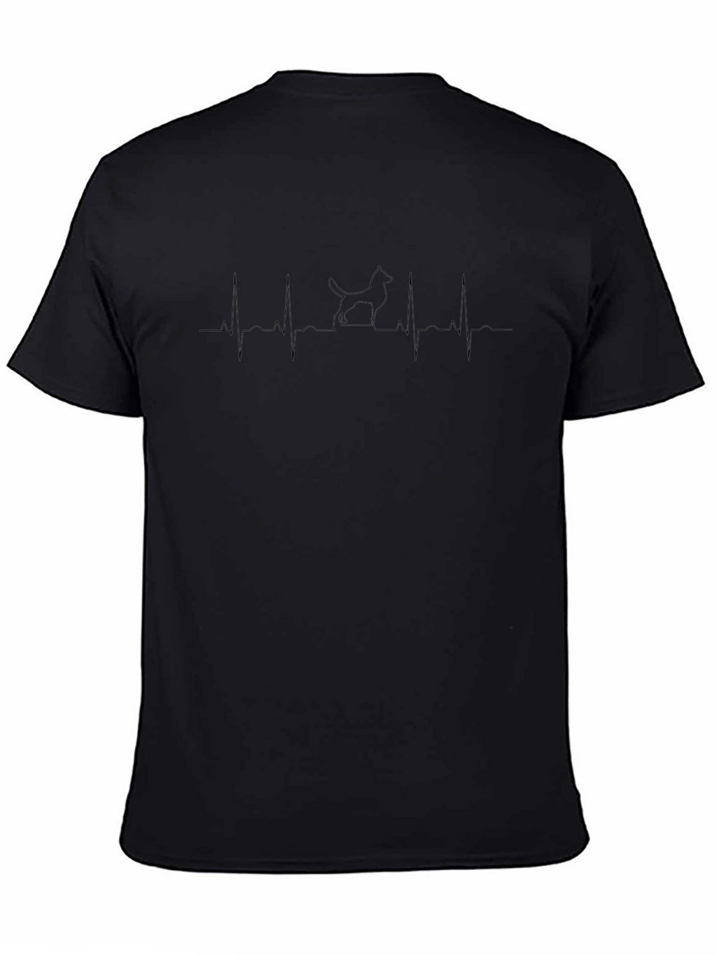 Dog Heartbeat T-Shirt - Mens Black Tee