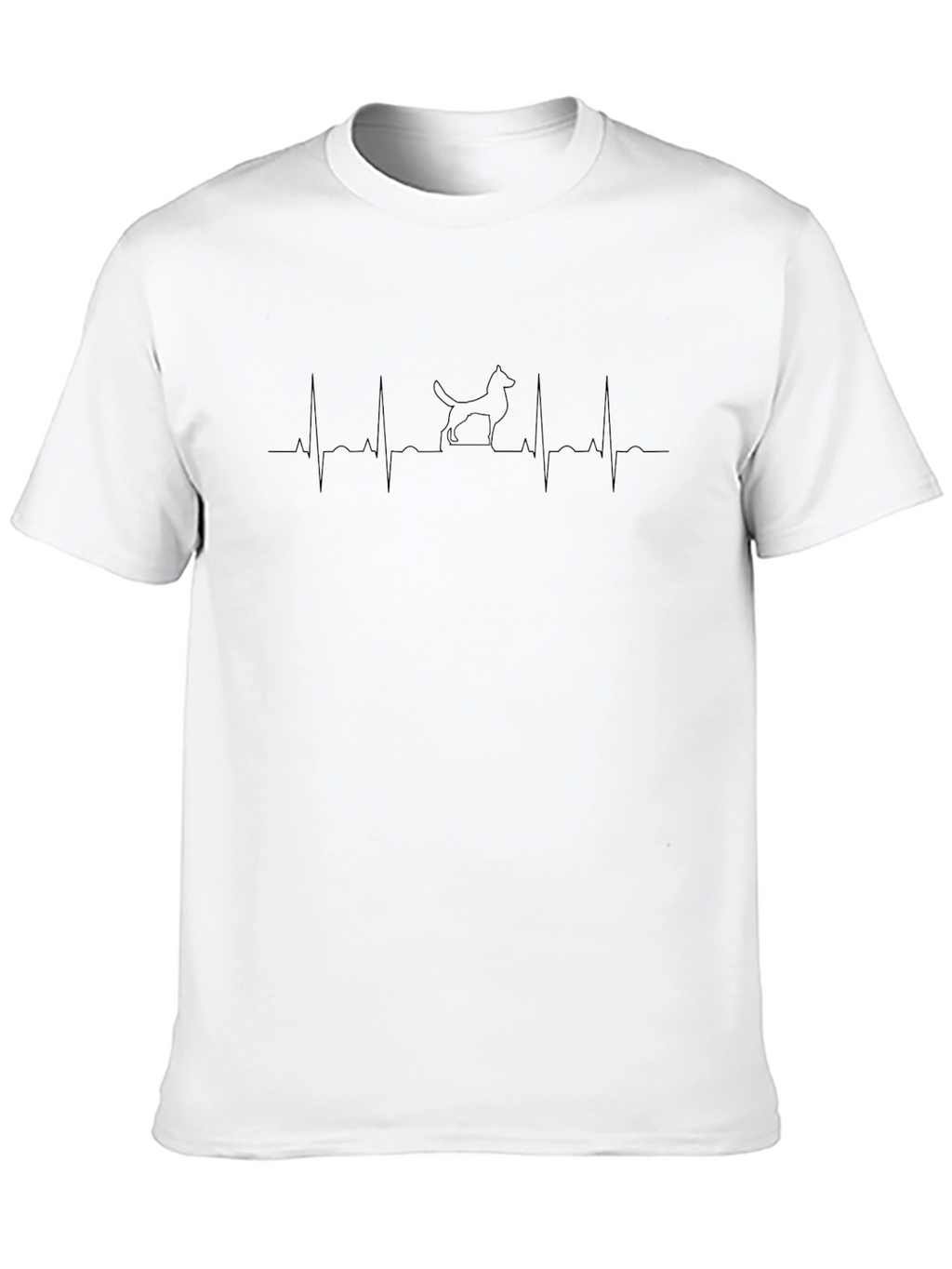 Dog Heartbeat T-Shirt - Mens Black Tee