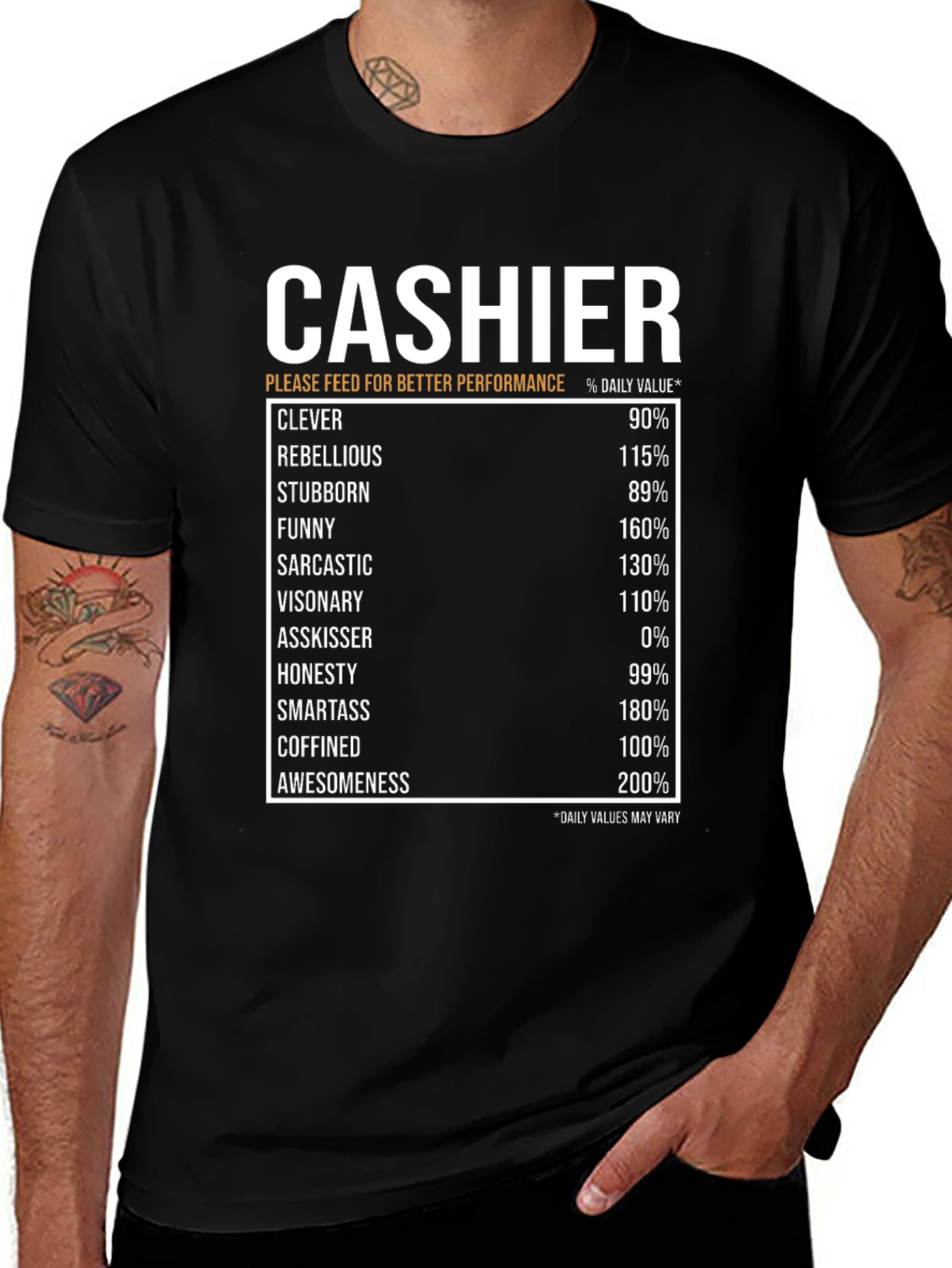 Cashier Humor Black T-Shirt