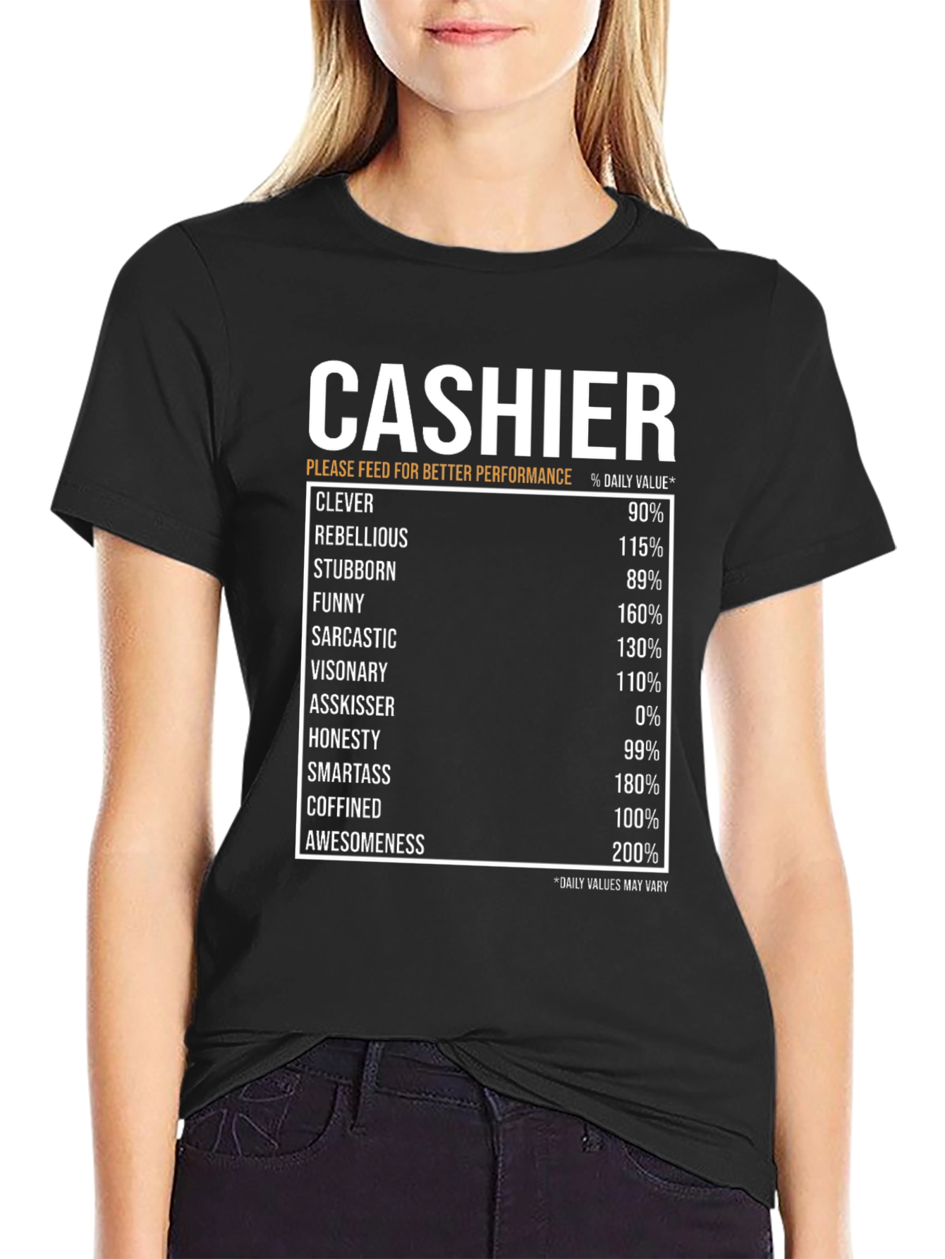 Cashier Humor Black T-Shirt