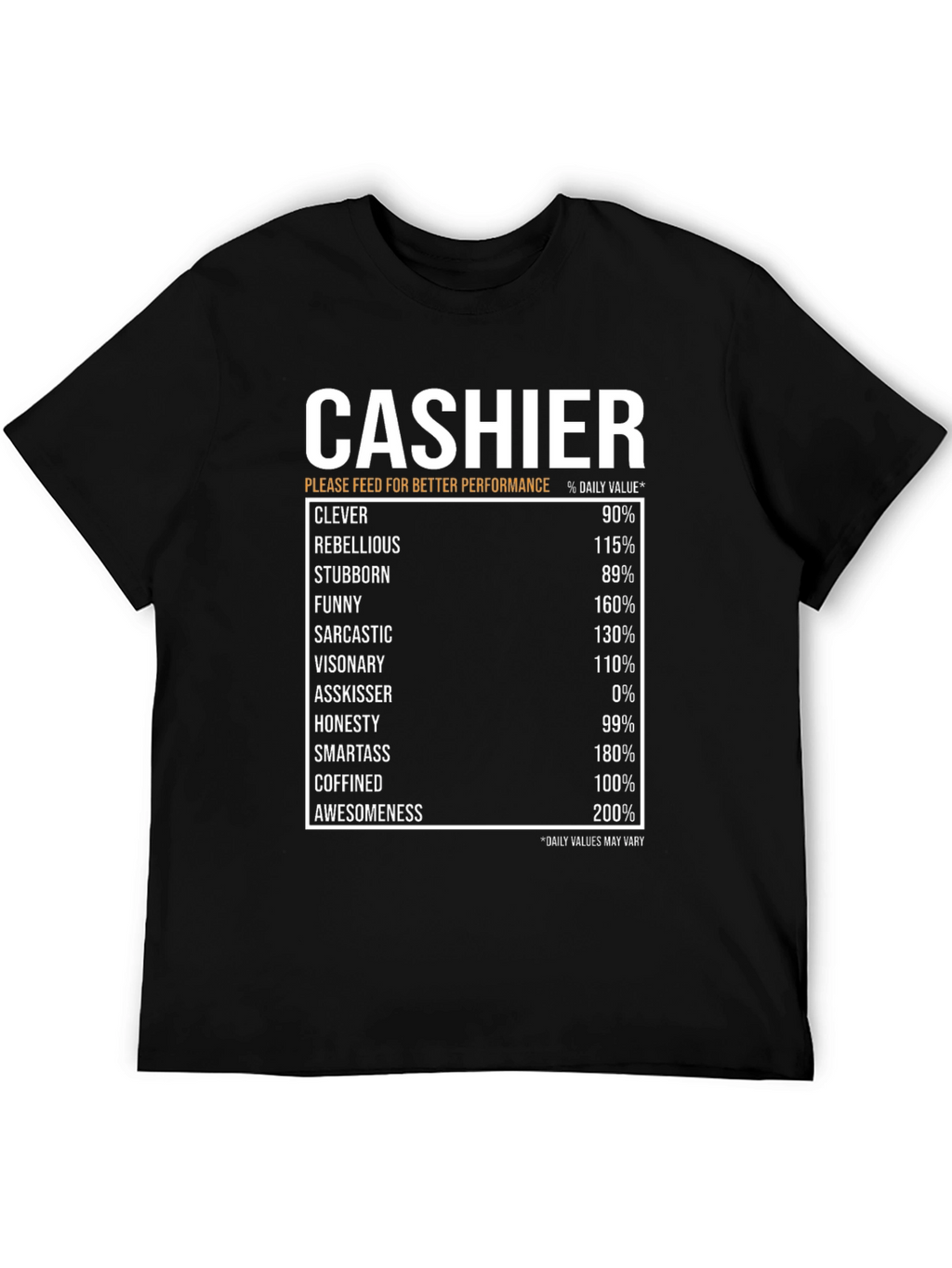 Cashier Humor Black T-Shirt