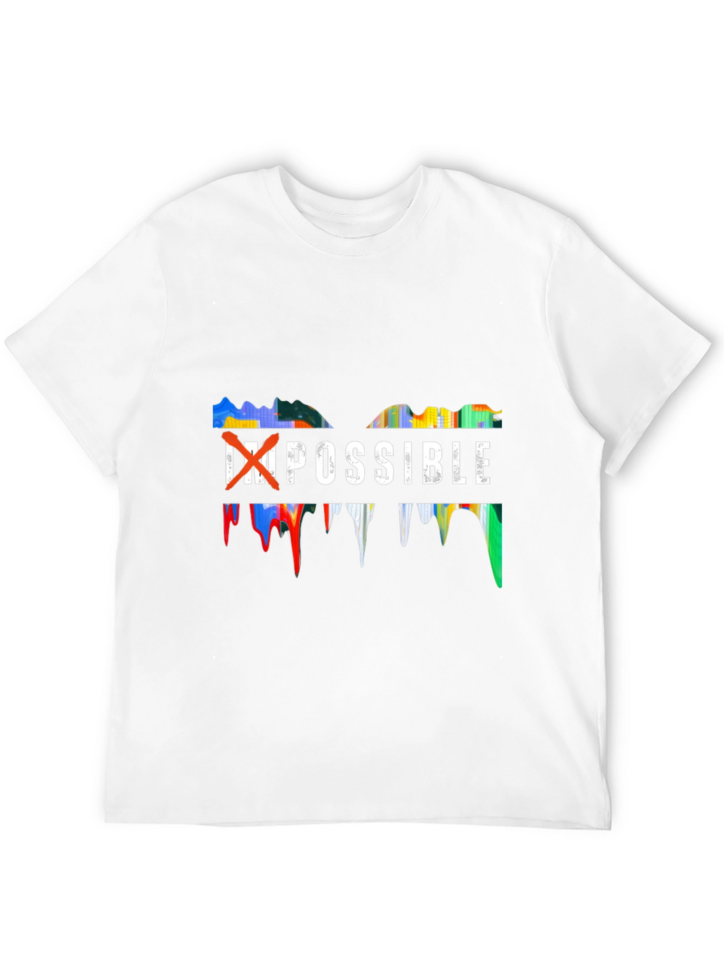 Inspirational Impossible Graphic Print Black T-Shirt