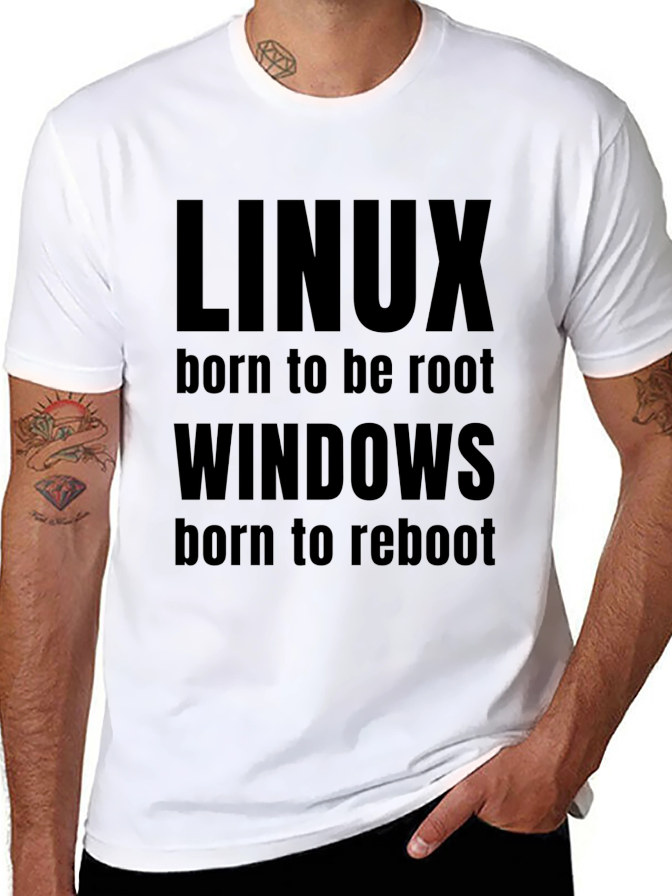 Linux vs Windows T-Shirt - Funny Programmer Tee
