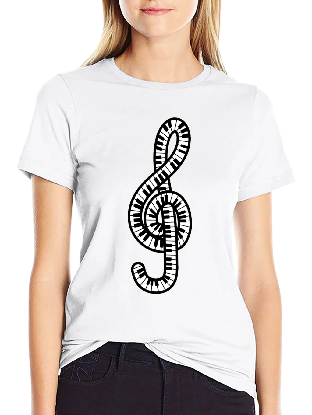 Piano Keys Treble Clef Music T-Shirt