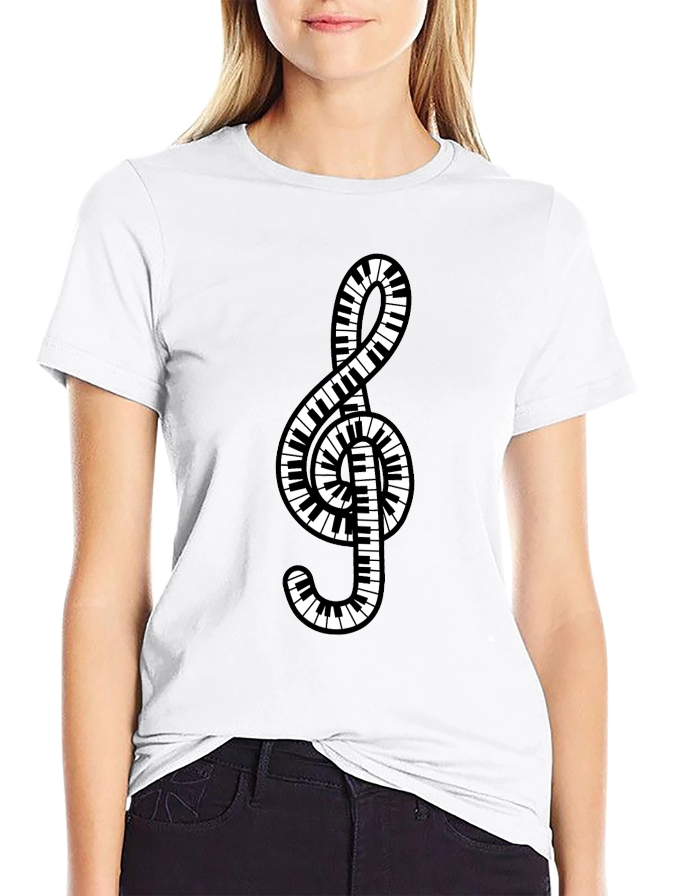 Piano Keys Treble Clef Music T-Shirt