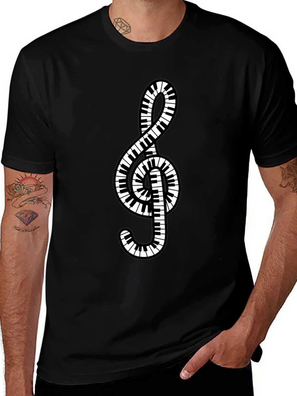 Piano Keys Treble Clef Music T-Shirt
